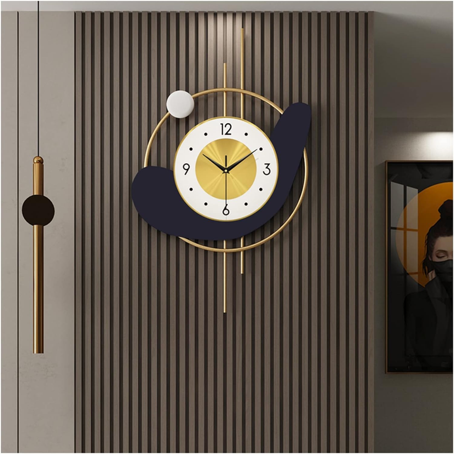 Large 43x69CM Sunburst Wall Clock - Silent Non-Ticking Quartz Metal 3D Art Design for Living Room & Bedroom | Stylish Home Decor & Perfect Gift Idea