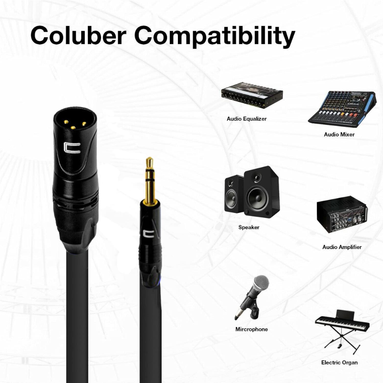 Premium Balanced XLR Male to 3.5mm TRS Cable - 1.5ft Pink Audio Cable with 3-Pin Connector for Microphones, Powered Speakers, Mixers & Audio Interfaces - Perfect for Live Performances, Studio Recording & Home Audio Setups