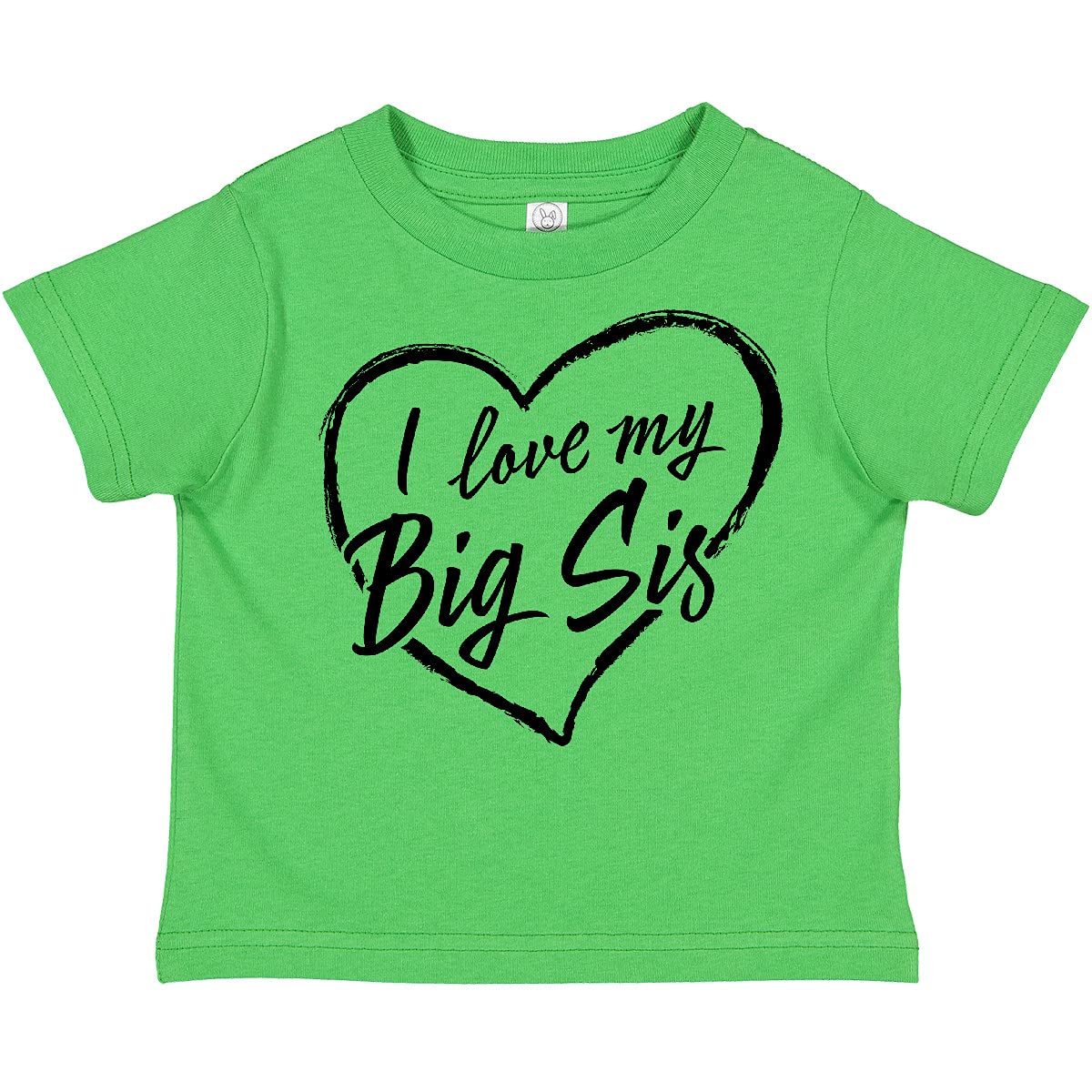 Inktastic I Love My Big Sis Black Chalk Heart Toddler T-Shirt - Cute Sibling Matching Outfit for Toddler Girls & Boys