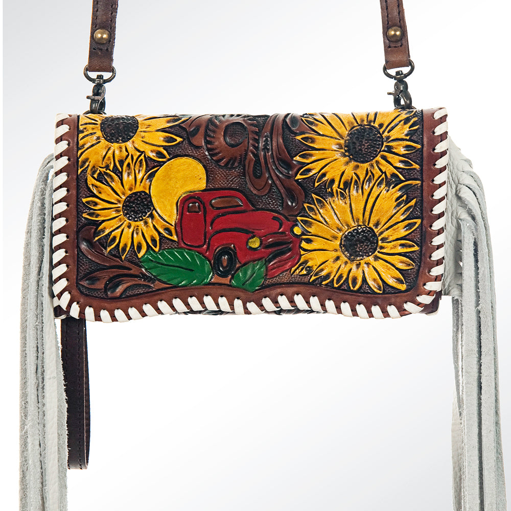 American Darling ADBG520 Genuine Leather Women's Western Handbag - Hand Tooled Organizer Purse for Cowgirl Style, Rodeo Events & Country Fashion