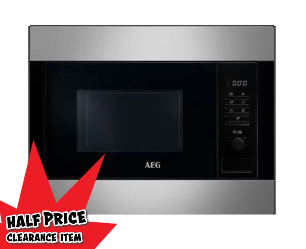 AEG MBE2528SEM 60cm Built-in Microwave Oven with Stainless Steel Finish - Perfect for Modern Kitchens, Fast Cooking & Reheating Meals