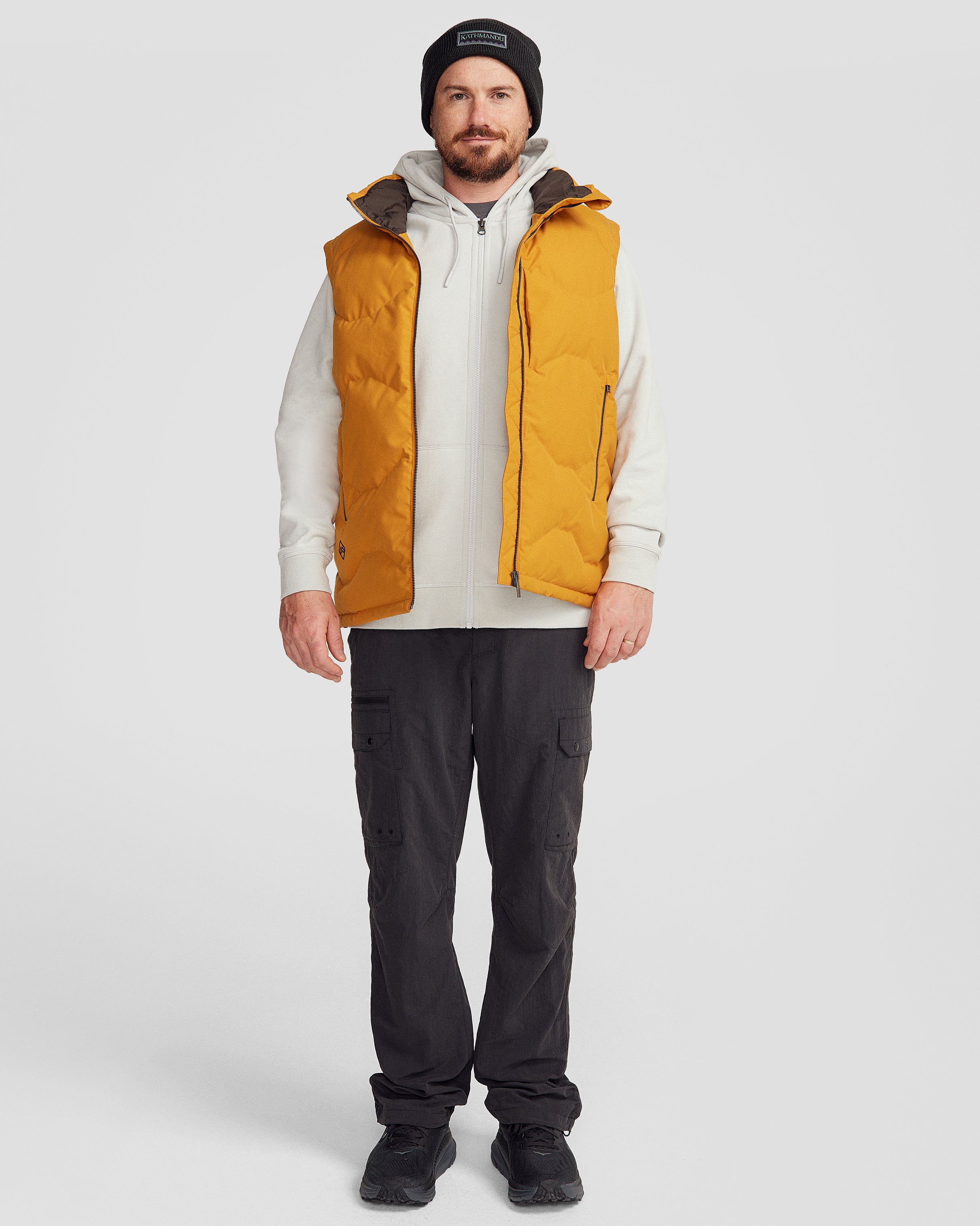 Men's Frisco X Down Vest - Lightweight Warm Puffer Jacket for Outdoor Activities - Golden Oak Color for Fall & Winter Fashion