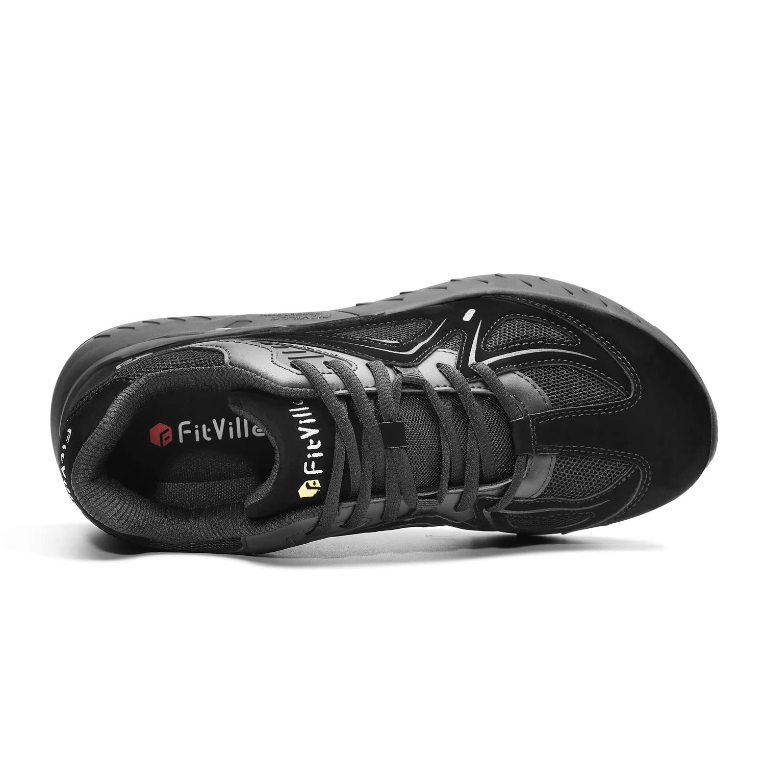 FitVille Men's Extra Wide Walking Sneakers for Flat Feet - Arch Support & Heel Pain Relief - Wide Width Comfort Shoes for Plantar Fasciitis - Rebound Core Technology - Perfect for Walking, Running & Daily Wear