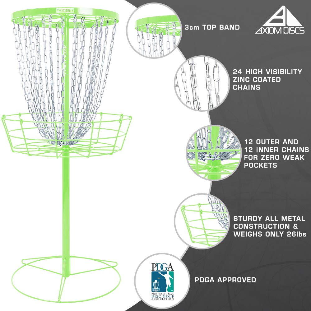 Axiom Discs Lite Disc Golf Basket - Portable & Durable Practice Target for Backyard, Park, and Tournament Training