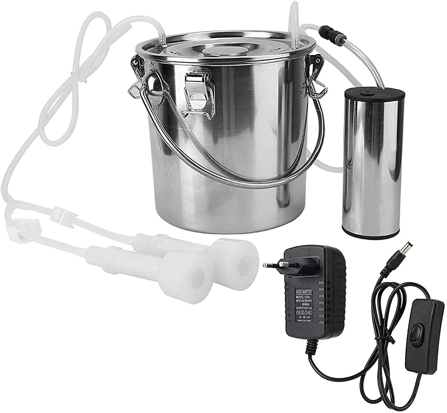 Portable Electric Milking Machine for Goats, Cows & Sheep - Automatic Pulse Milking Equipment for Dairy Farms, Homesteads & Small Livestock Owners (Ideal for Farm Use, Home Dairy Production & Animal Care)