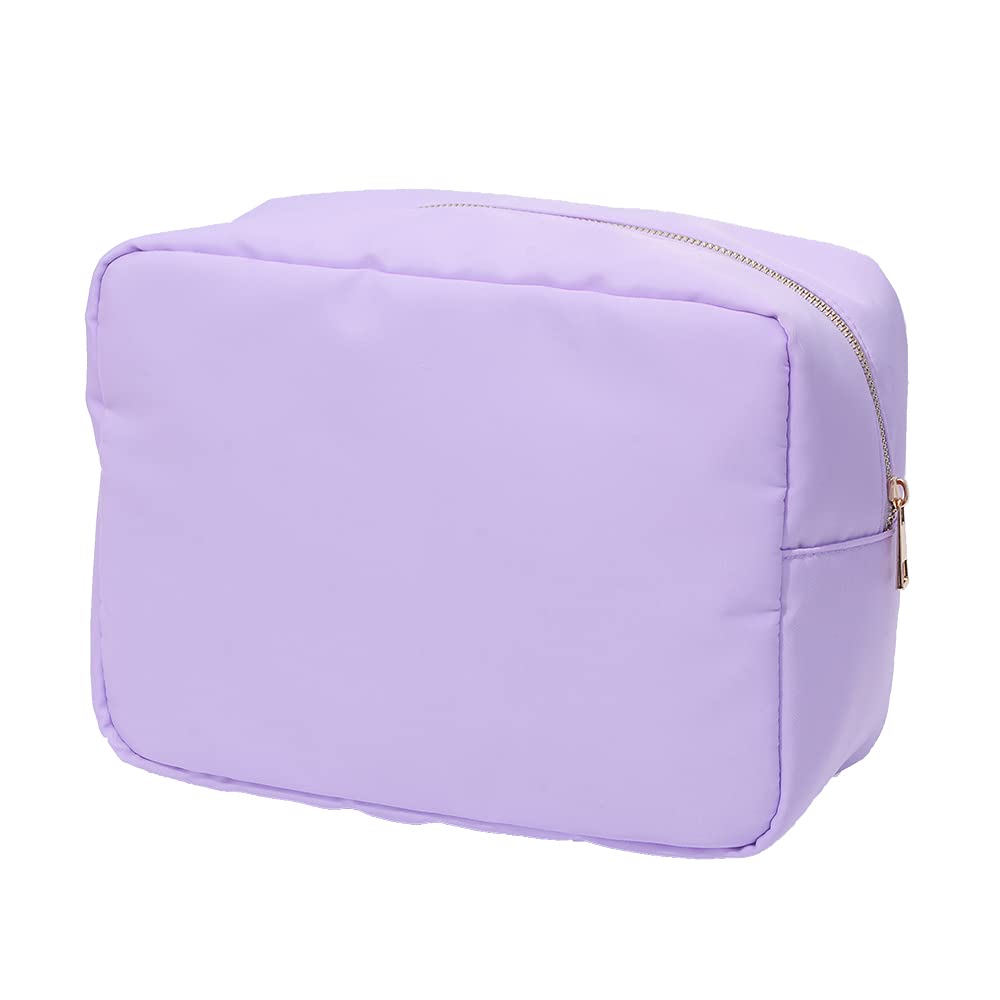 Extra Large Cosmetic Bag for Women - XL Waterproof Makeup Pouch Travel Organizer with Multiple Pockets, Durable Nylon Toiletry Bag (Purple) | Perfect for Travel, Gym, and Daily Essentials Storage