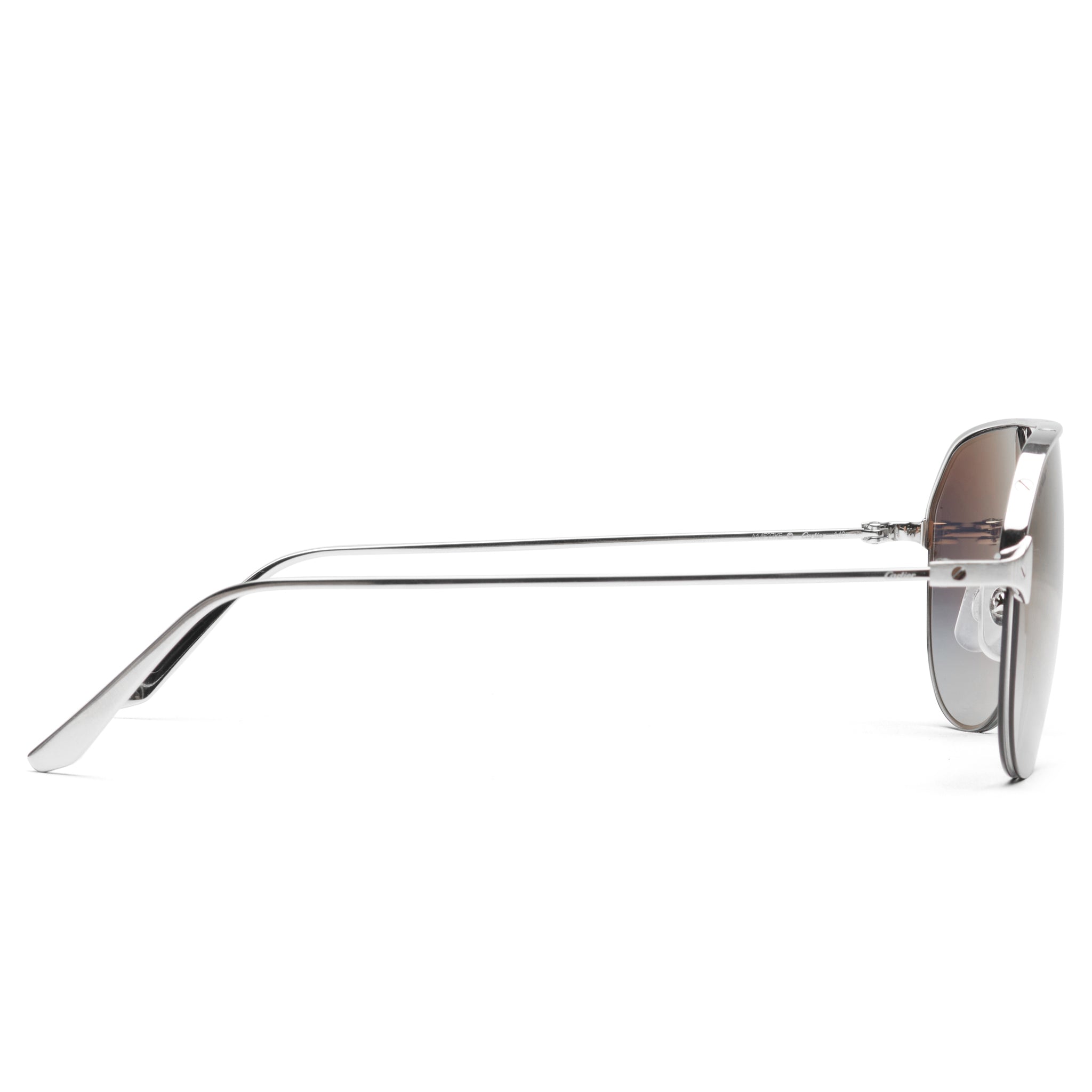 Cartier Eyewear CT0229S 004 Santos De Cartier Silver Sunglasses for Men & Women - Luxury Designer Sunglasses with UV Protection - Perfect for Outdoor, Travel & Fashion Accessories