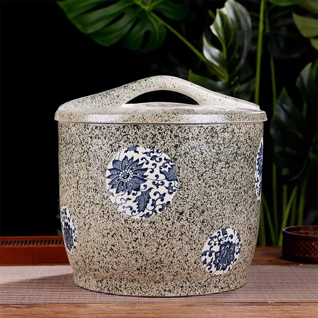 Premium Ceramic Food Storage Container - Airtight Cereal Organizer Bin for Rice, Flour, Sugar, Coffee, Nuts & Pet Food | Bulk Kitchen Pantry Dispenser with Lid | Perfect for Countertop Organization & Easy Pouring (Gray)