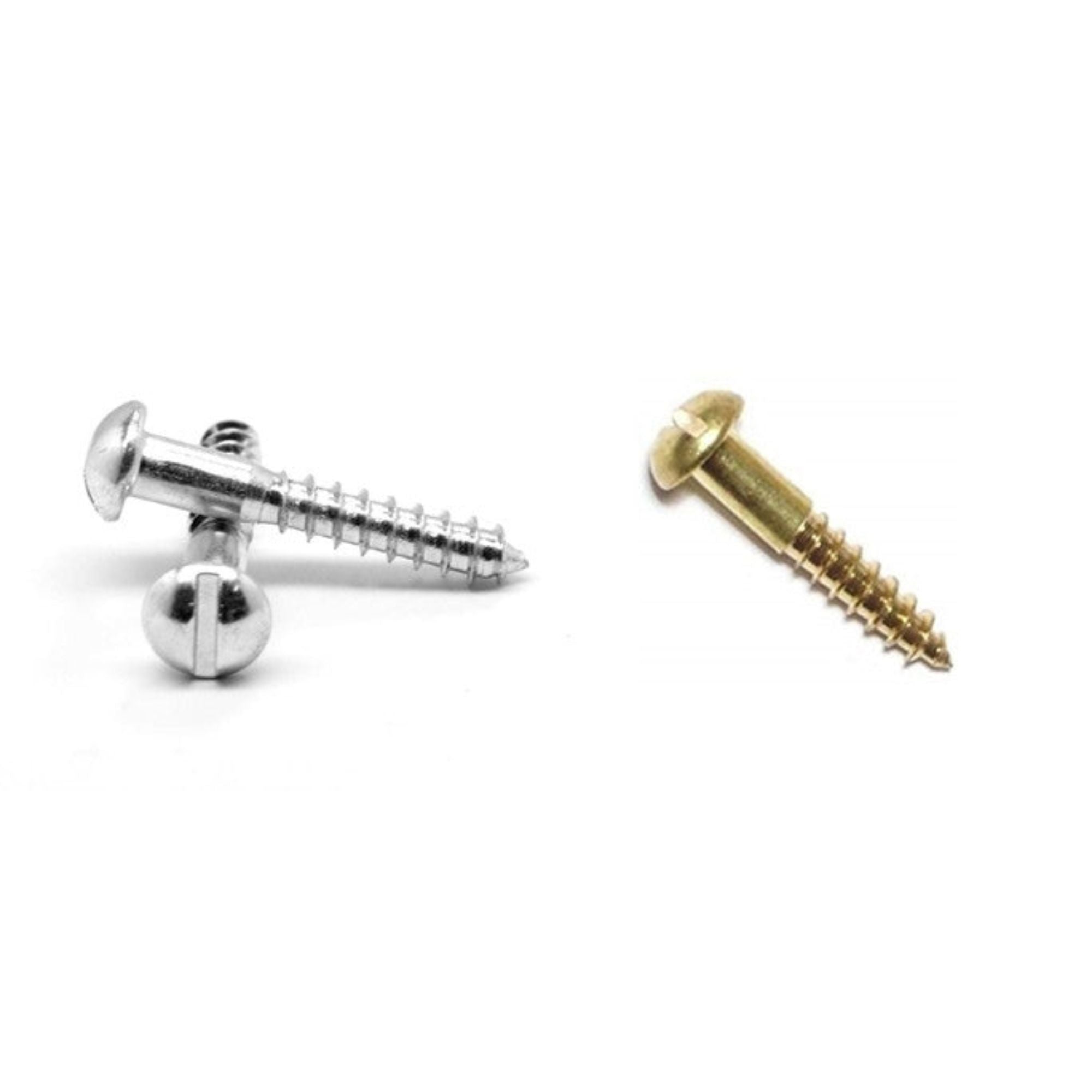 #6 Slotted Round Head Wood Screws - Perfect for Furniture Assembly, DIY Projects, and Home Repairs
