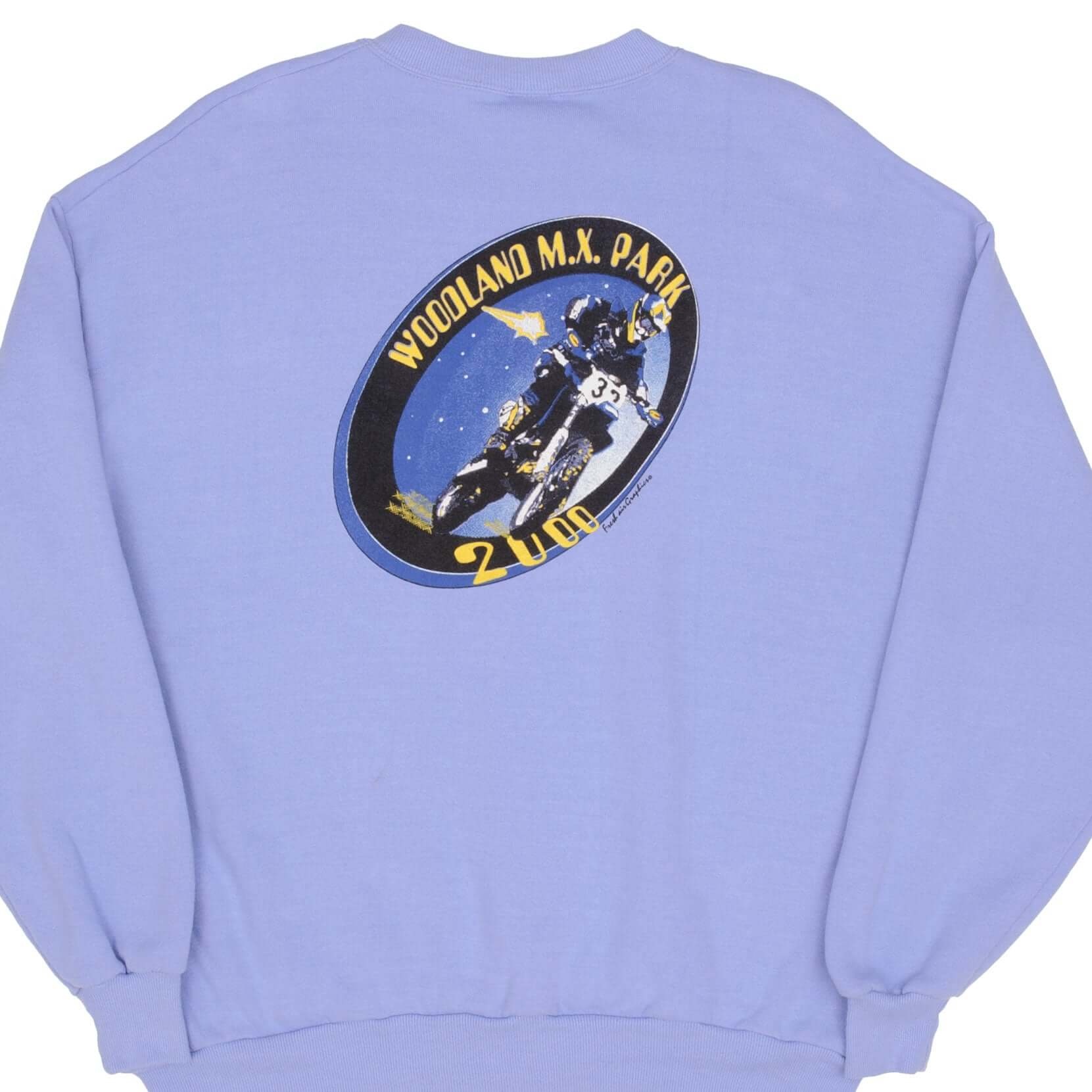 Vintage AMA Motocross Woodland MX Park 2000 Sweatshirt - Size XL - Retro Motorcycle Racing Hoodie for Men & Women - Perfect for Casual Wear, Biking, and Vintage Sports Fans
