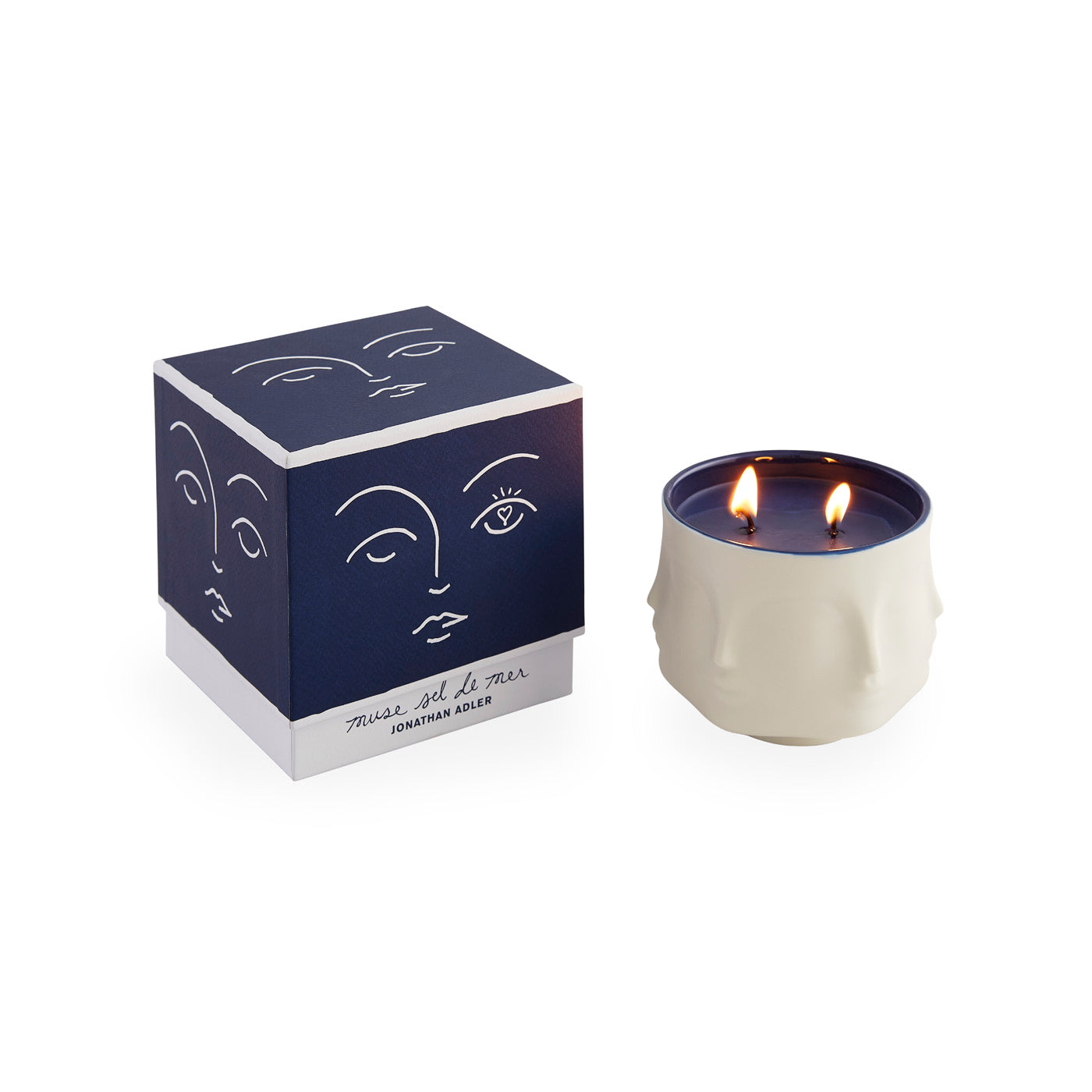 Muse Couleur Sel de Mer Scented Candle - Sea Salt & Ocean Breeze Aromatherapy for Relaxation & Stress Relief - Perfect for Home, Spa, Yoga & Meditation