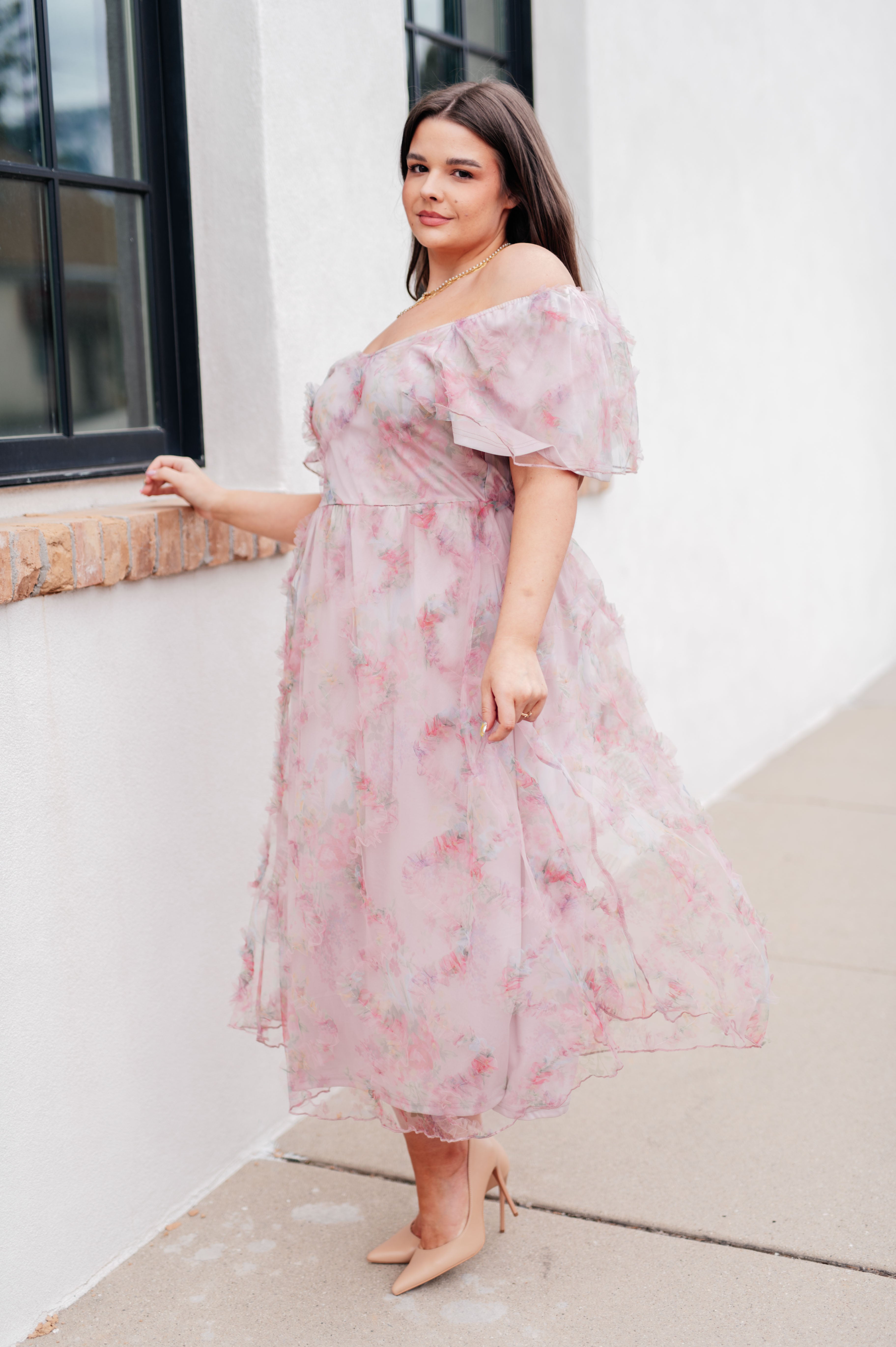 My Little Songbird Fluttersleeve Dress - Elegant Flutter Sleeve Summer Dress for Women | Perfect for Weddings, Parties & Special Occasions