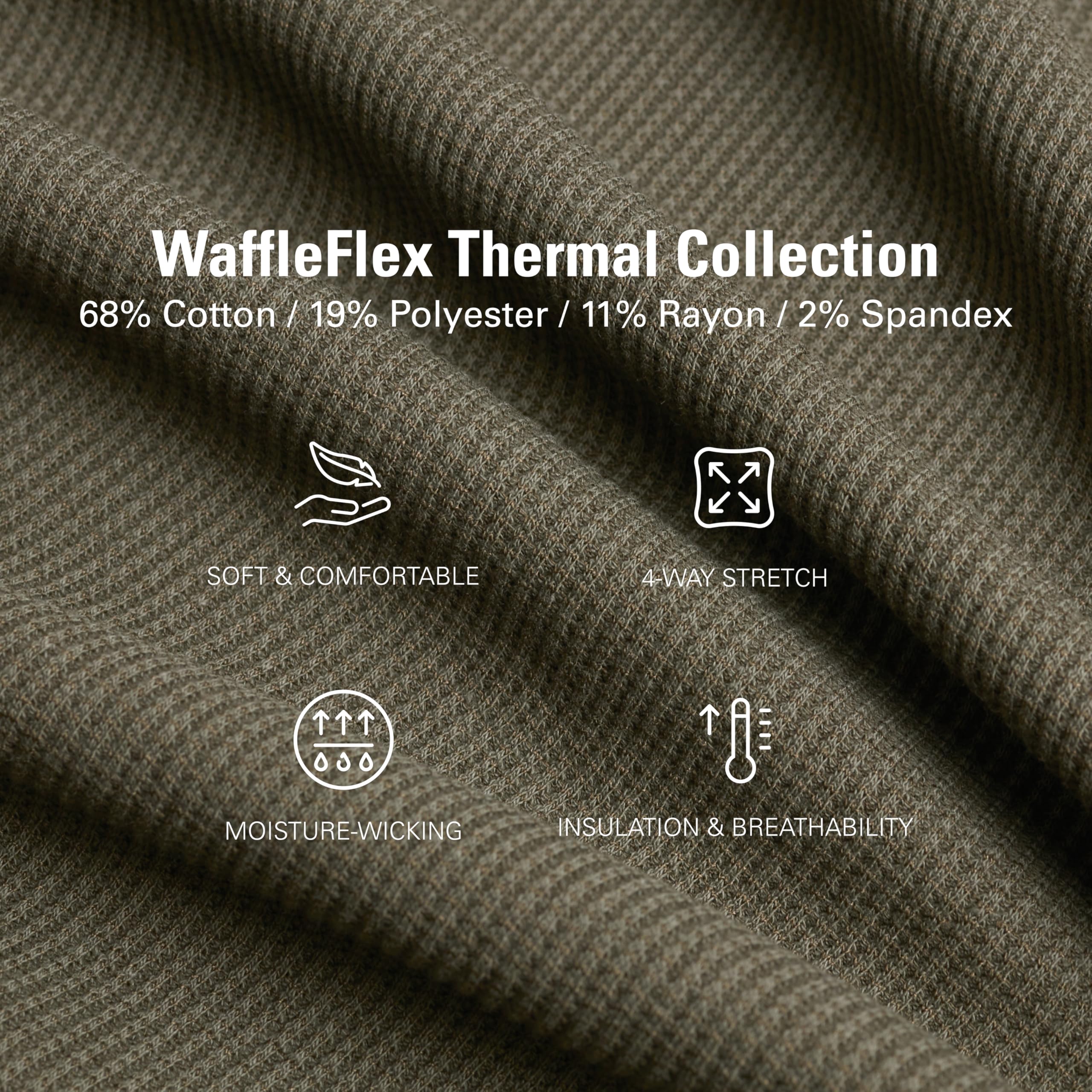 STRONGSIZE Men's Big & Tall Thermal Waffle Hoodie - Lightweight Long Sleeve Pullover for Winter | Cozy Lounge Wear & Outdoor Activities