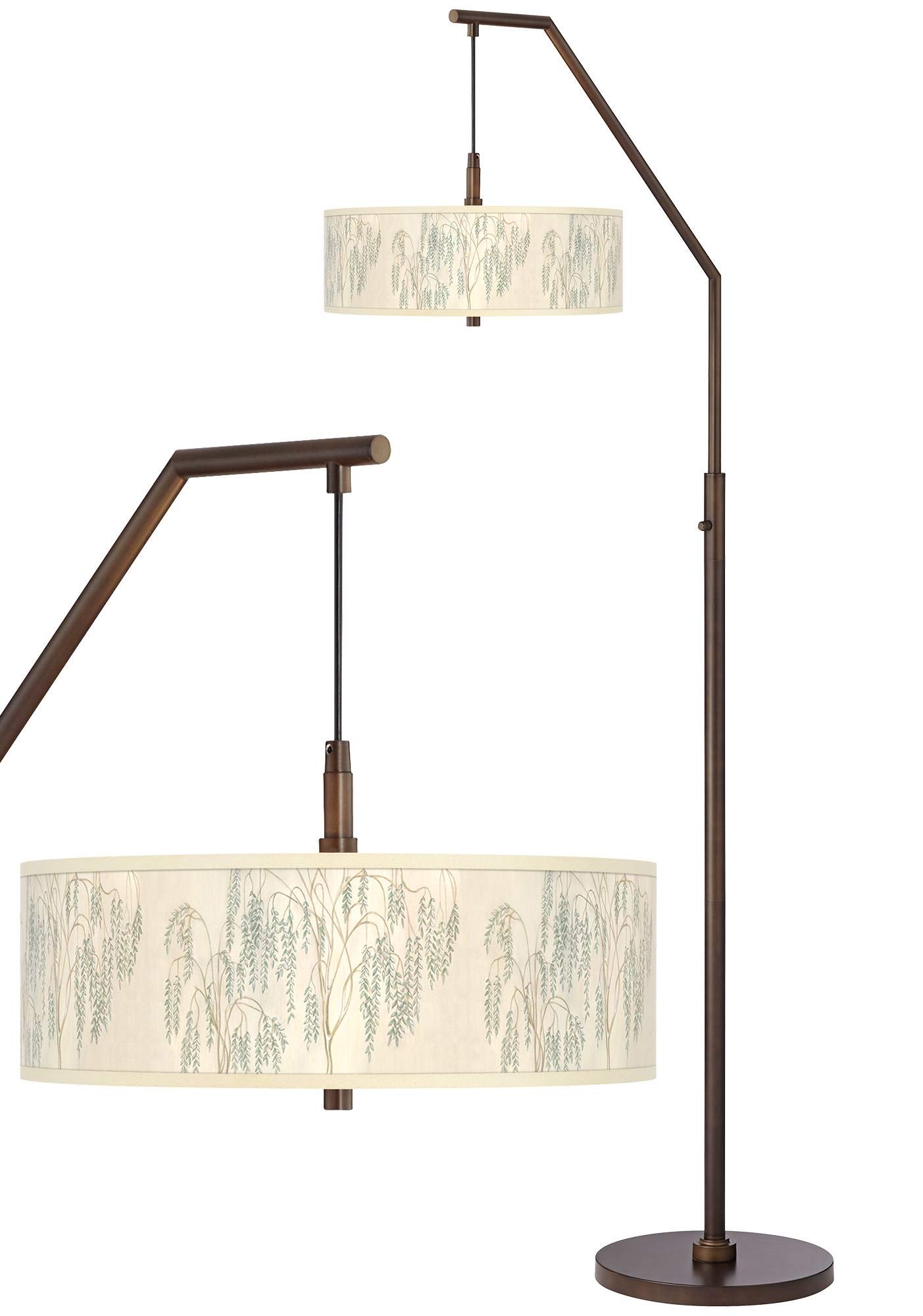 Elegant Weeping Willow Bronze Arc Floor Lamp - Modern Downbridge Lighting for Living Room, Bedroom & Office Decor