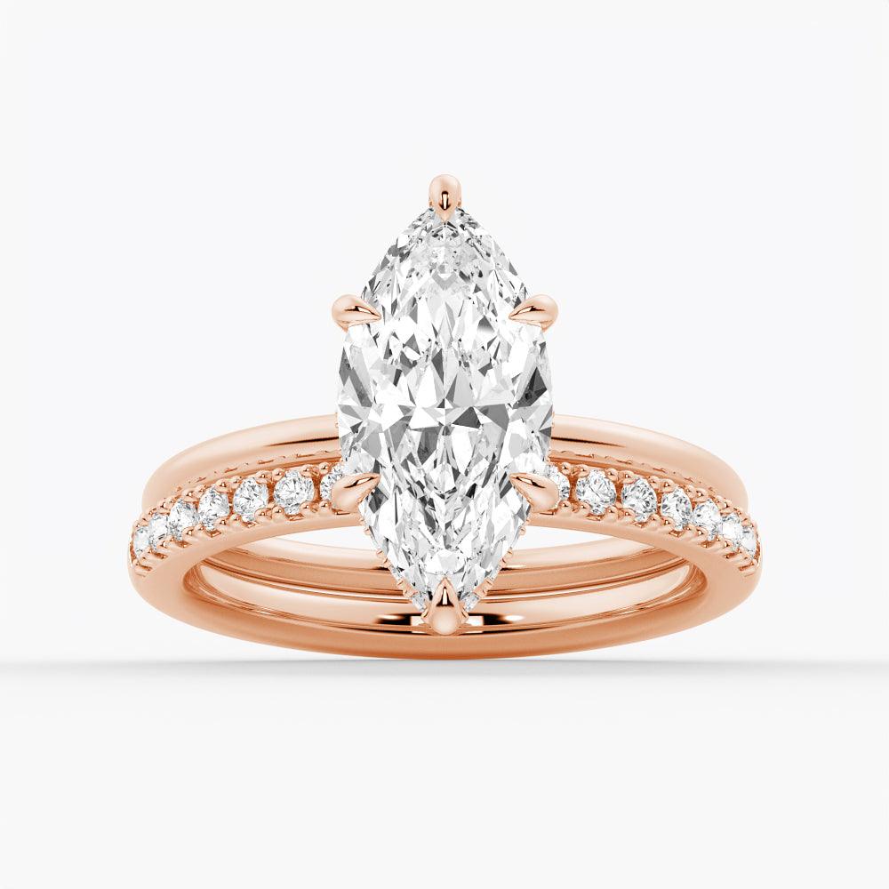 Exquisite Petite Marquise Solitaire Moissanite Engagement Ring with Hidden Halo - Perfect for Proposals, Anniversaries & Special Occasions