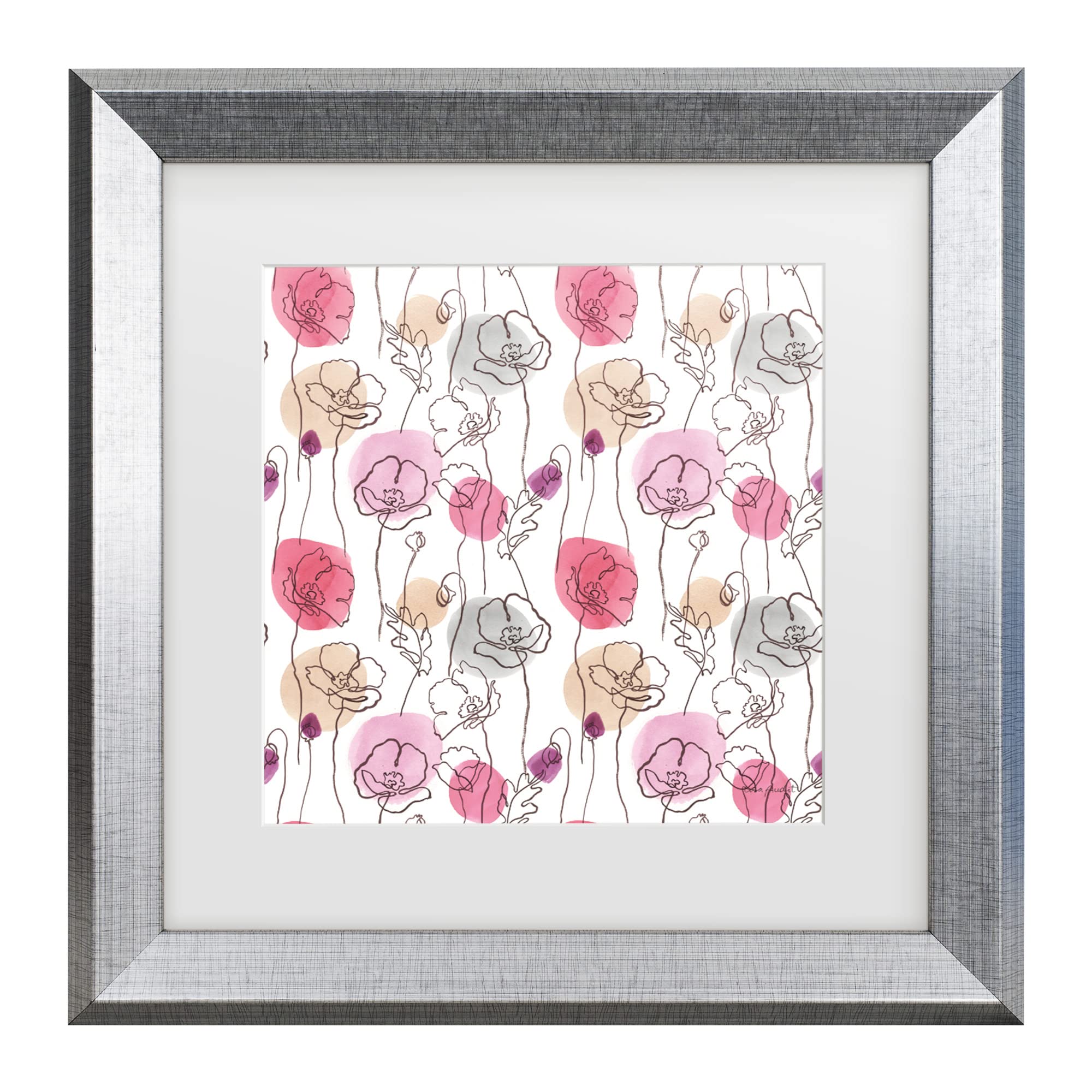Lisa Audit 'Think Pink 15' Framed Canvas Wall Art - Pink Abstract Painting for Living Room, Bedroom & Office Decor - Ready to Hang Home & Gift Idea