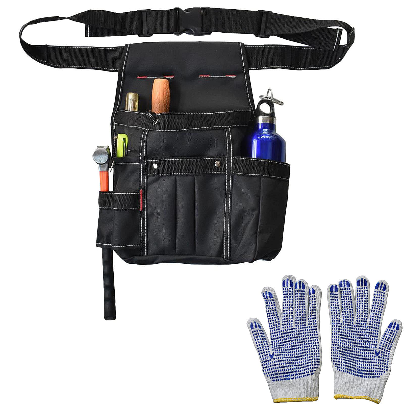 Heavy Duty Tool Belt Holster with Multiple Pockets - Waist Utility Pouch for Electricians & Technicians - Perfect for Construction, Plumbing & DIY Projects