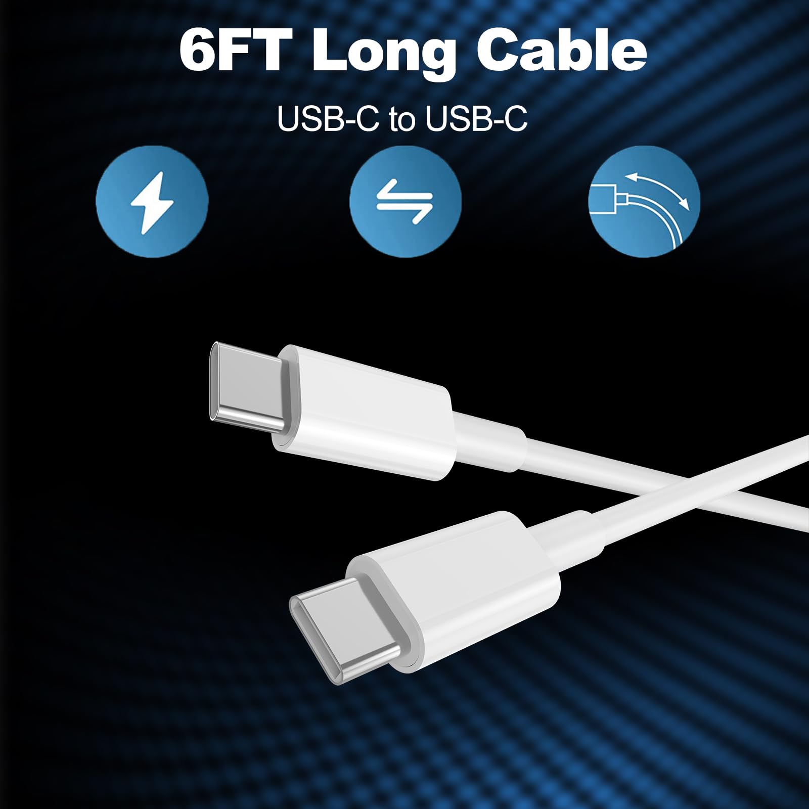 20W USB C Fast Charger Block 2-Pack with 6ft Cable - Compatible with iPhone 16/15 Series, iPad Pro/Mini & MacBook | Quick Charging for Home, Office & Travel