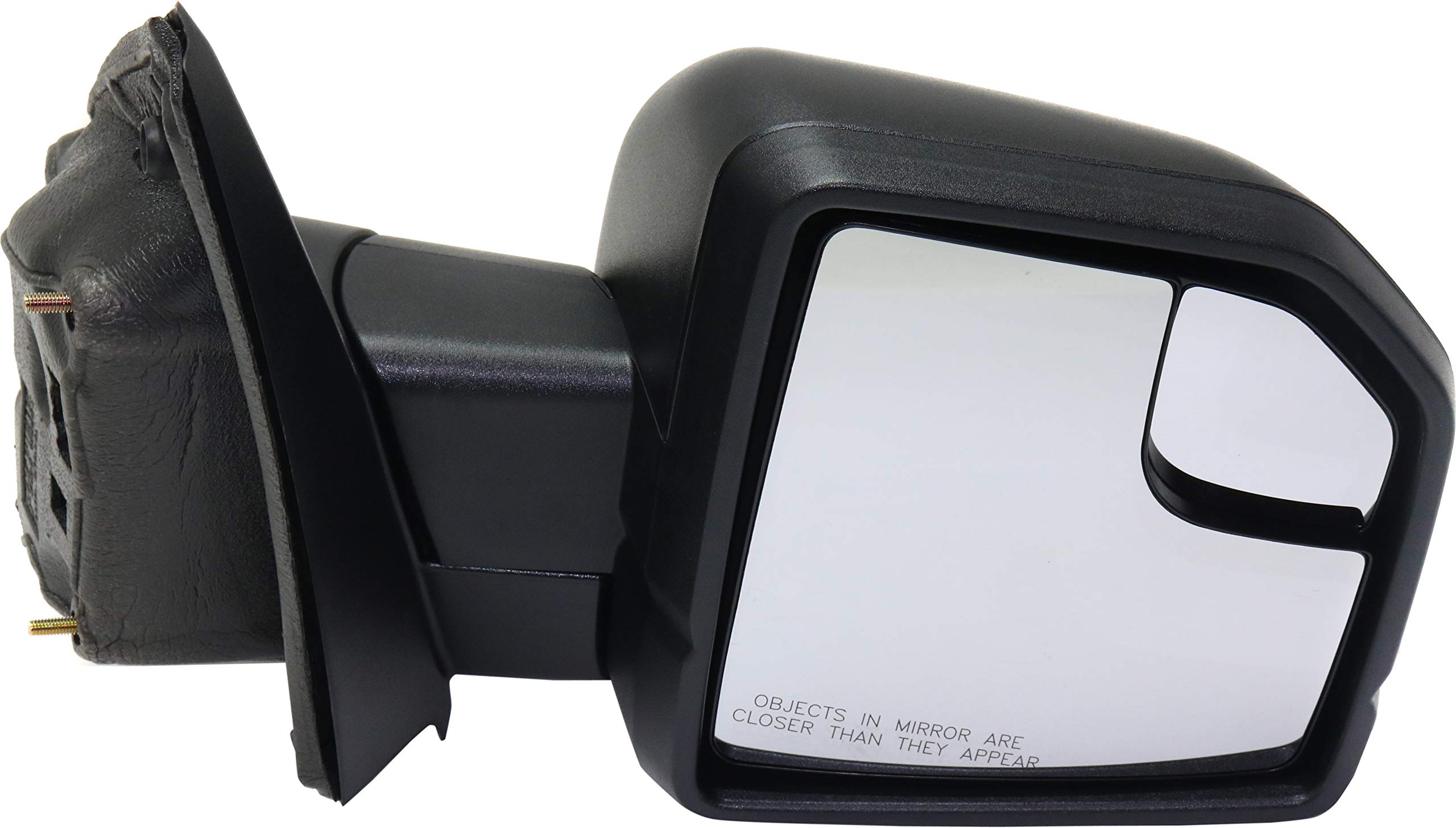 Kool Vue Manual Fold Non-Electric Mirrors for Ford F-150 2015-2018 - Driver & Passenger Side Mirrors with Spotter Glass (No Signal Light/Memory/Puddle Lamp/Auto-Dimming) - Perfect for Off-Roading, Towing & Daily Driving