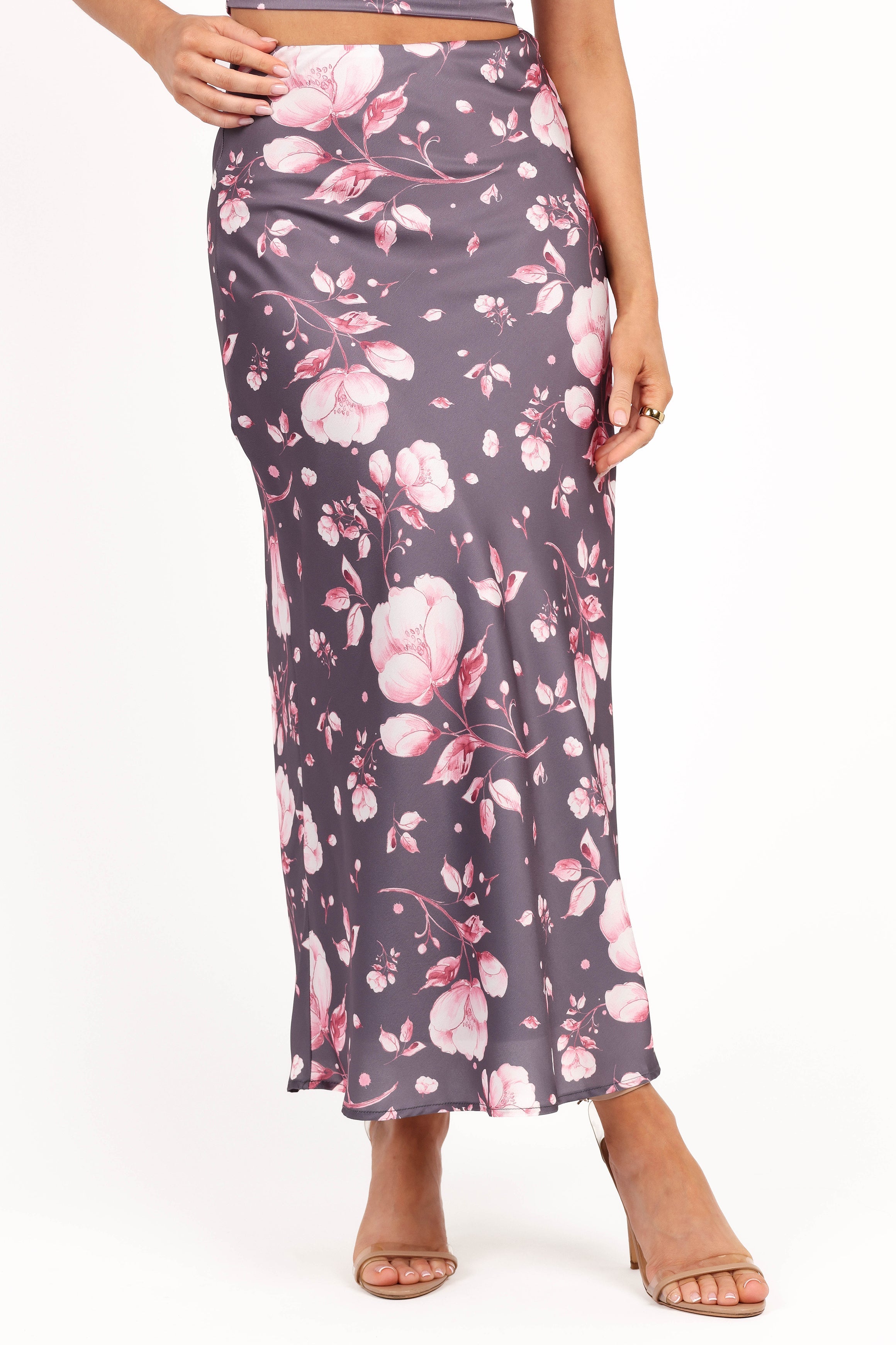 Arabella Two Piece Set - Stylish Steel Grey Floral Outfit for Women | Summer Casual Wear, Beach Vacation, Date Night Outfits