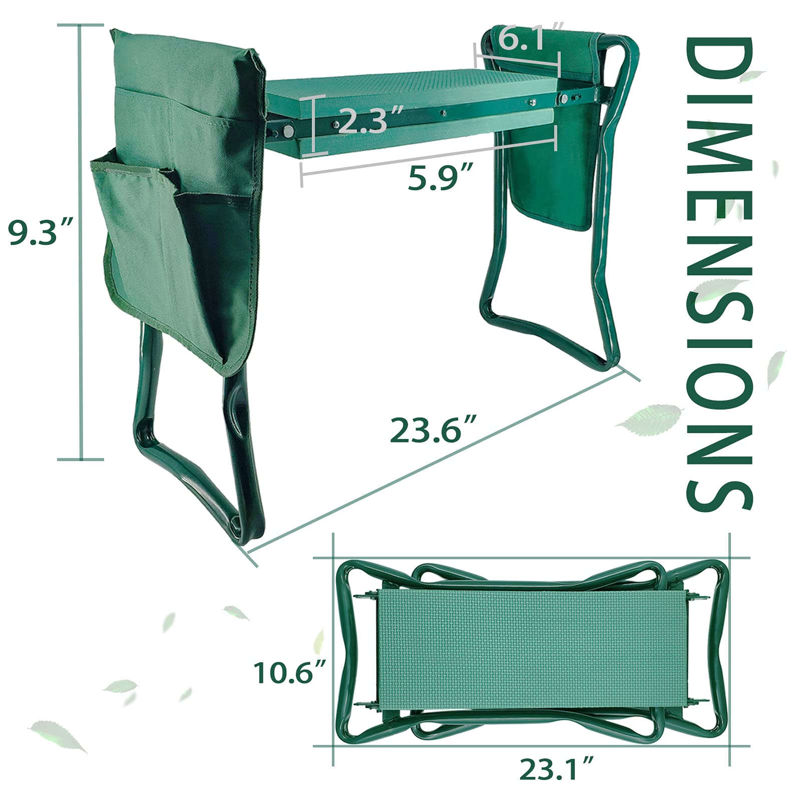 **Foldable Garden Kneeler and Seat with 2 Tool Pouches – Multi-Use Bench with Soft Kneeling Pad – Perfect Gardening Gift for Women, Men, Parents & Seniors – Ideal for Planting, Weeding & Outdoor Work**