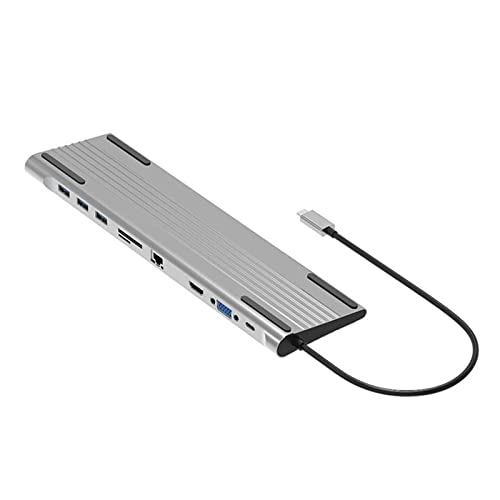 Brensty 10-in-1 USB C Hub Adapter with 4K HDMI, 3 USB 3.0 Ports, 60W PD Charging, SD/TF Card Slots - Universal USB C Docking Station for MacBook Pro/Air, Dell XPS, HP, Lenovo & More - Perfect for Home Office, Travel & Multi-Monitor Setup