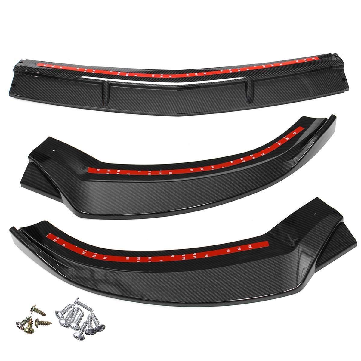 SHENYF 3Pcs Carbon Fiber Look Front Lip Chin Spoiler for Mercedes Benz C-Class W205 (2015-2018) - C250 C300 C350 Body Kit | Aggressive Styling & Enhanced Aerodynamics | Perfect for Car Enthusiasts & Street Racing