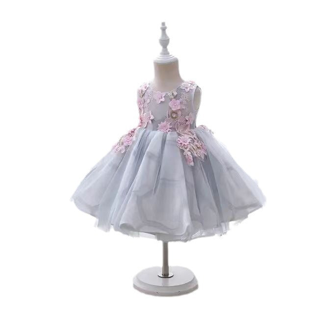Adorable Baby Girl Puffy Sleeve Floral Dress - Toddler Princess Birthday Party Outfit for Special Occasions & Photo Shoots