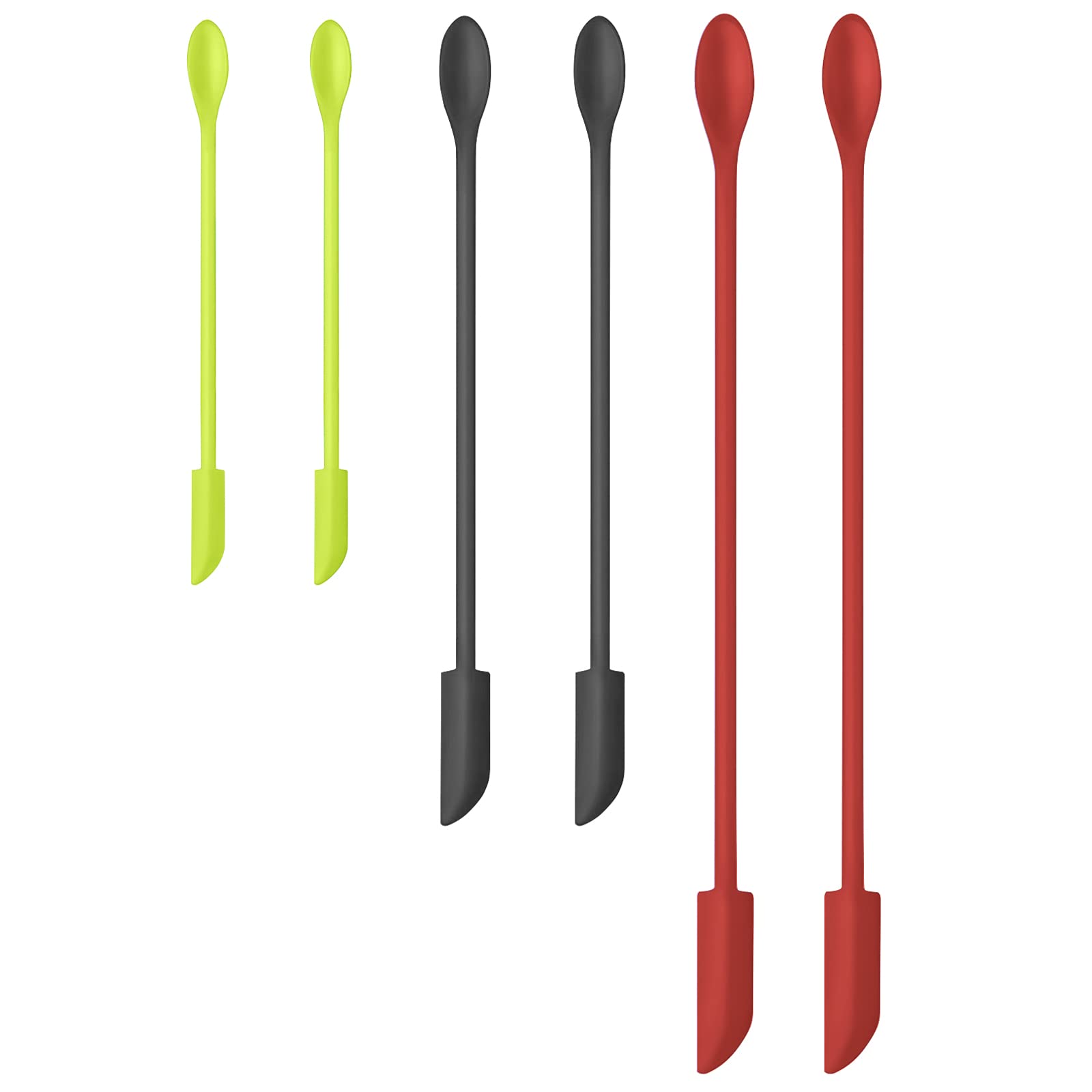 6Pcs Silicone Makeup Spatula Set - Mini Beauty & Food Bottle Scraper for Lotion Jars, Cosmetics & Skincare - Get Every Last Drop (Multicolor) - Perfect for Travel, Home & Salon Use