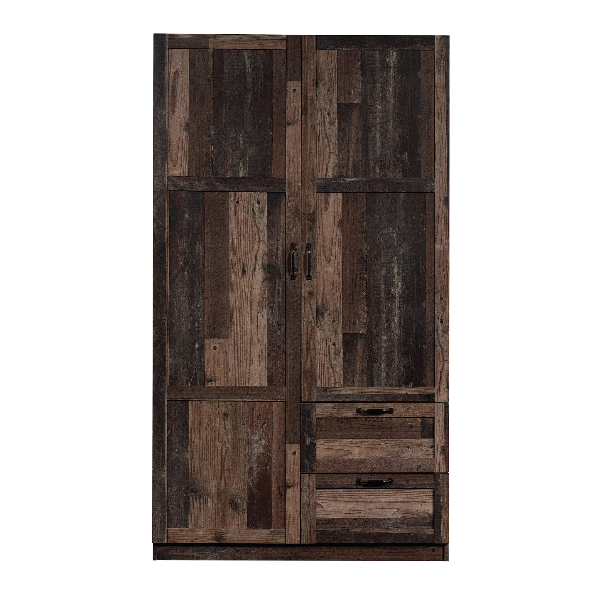 Sauder Reclaimed Pine Storage Wardrobe Cabinet - Pantry Organizer, Closet Storage Solution for Bedroom, Kitchen, and Home Organization