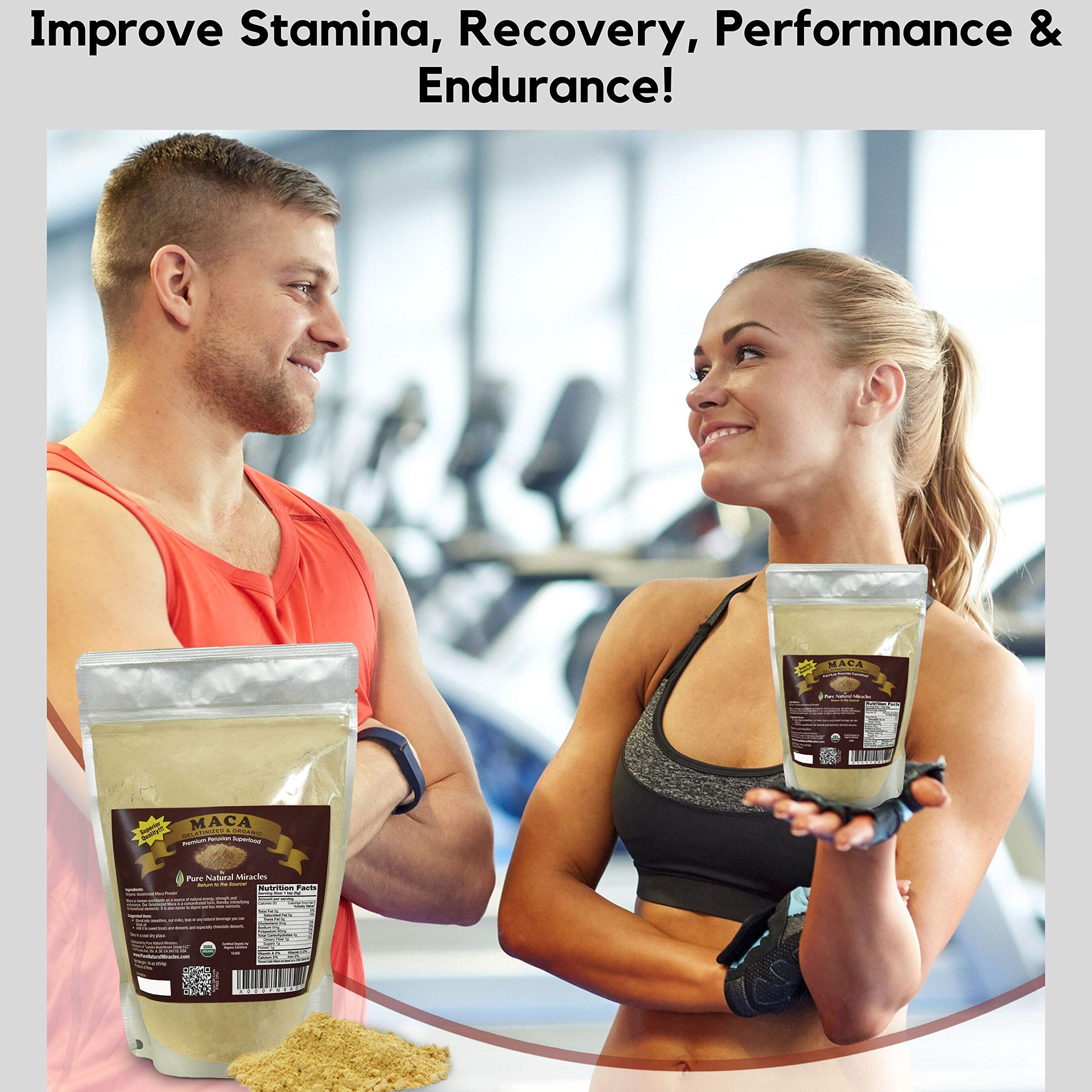 Organic Maca Root Powder 1 lb - Raw & Gelatinized, USDA Certified, Pure Natural Peruvian Superfood - Boost Energy, Libido & Hormone Balance - Perfect for Smoothies, Baking & Wellness Drinks