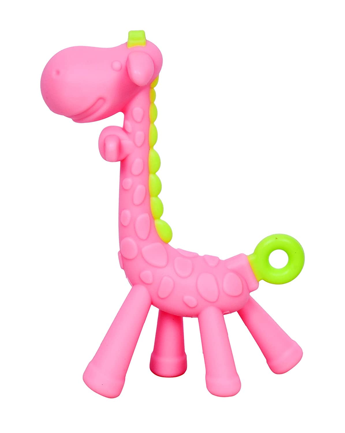 **Aplam Chaplam BPA-Free Silicone Baby Teether for 6-12 Months | Soft Chew Toy for Soothing Sore Gums | Safe for Infants & Toddlers | Giraffe Pink Combo Pack – Perfect for Home, Travel & Daycare**