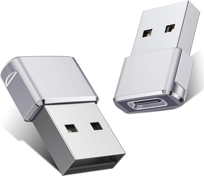 USB 3.1 Type C Female to USB 3.0 Male Adapter - Thunderbolt 4 OTG Power Converter for Samsung Galaxy, Smartphones & Laptops - Silver USB-C to USB 3.0 Charging Cable for Fast Data Transfer & Device Charging