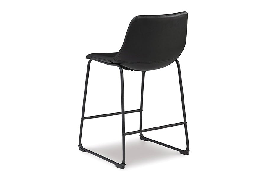 Cece Black Upholstered Counter Stools Set of 2 - Modern Kitchen Bar Stools with Padded Seat for Dining Room, Breakfast Nook & Home Bar Decor
