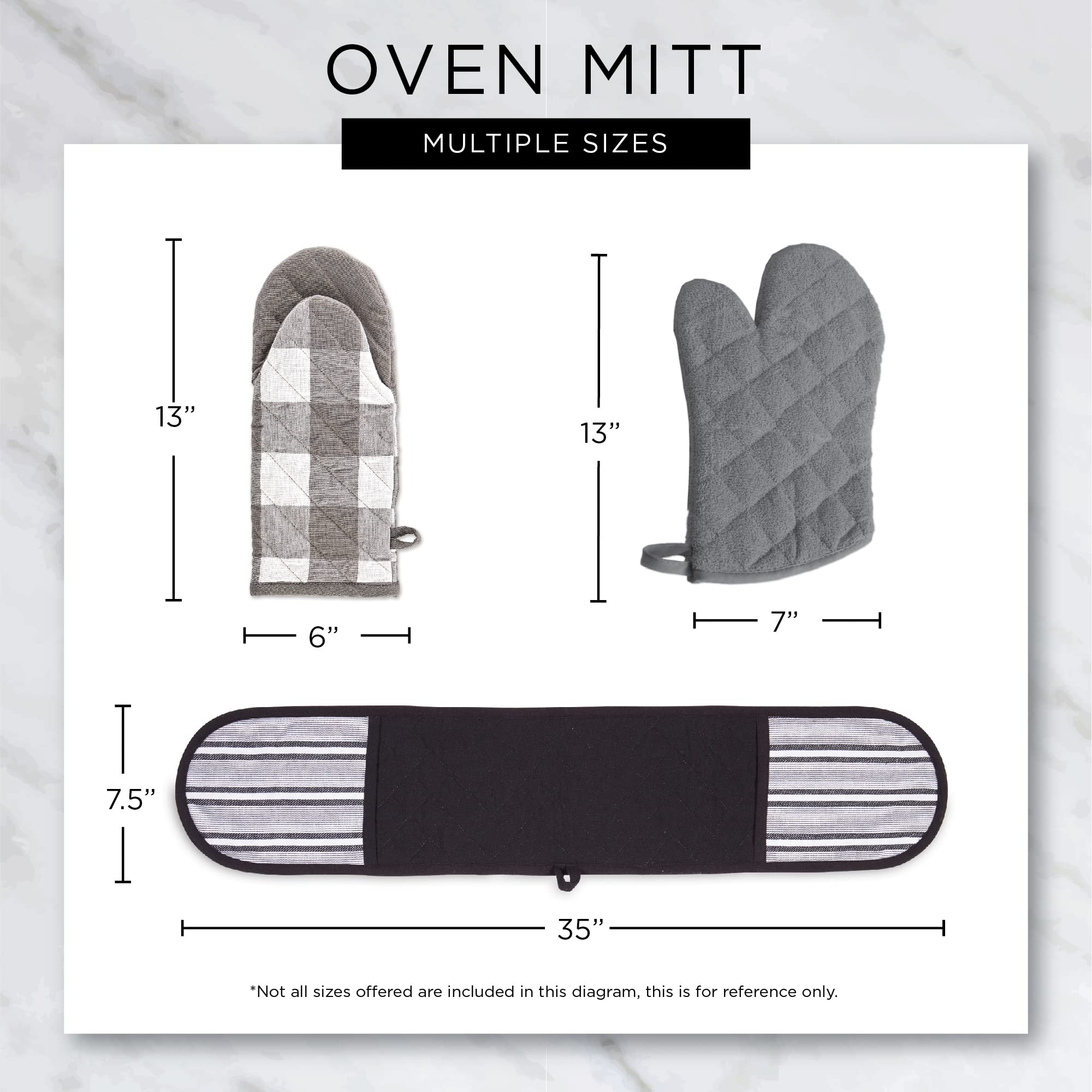 DII French Stripe Oven Mitts Set of 2 - Nautical Blue Kitchen Collection - Heat Resistant Baking Gloves for Cooking, Grilling & Baking - Perfect for Home Kitchen & BBQ Parties