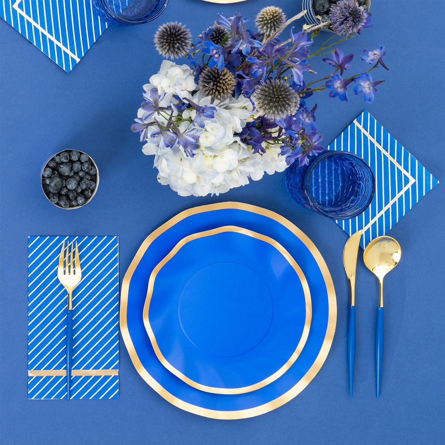 Premium Blue Dinnerware Set - 16-Piece Elegant Tableware for Daily Use, Parties & Special Occasions | Durable Ceramic Plates, Bowls & Mugs | Perfect for Home Dining, Entertaining & Restaurant Style Settings
