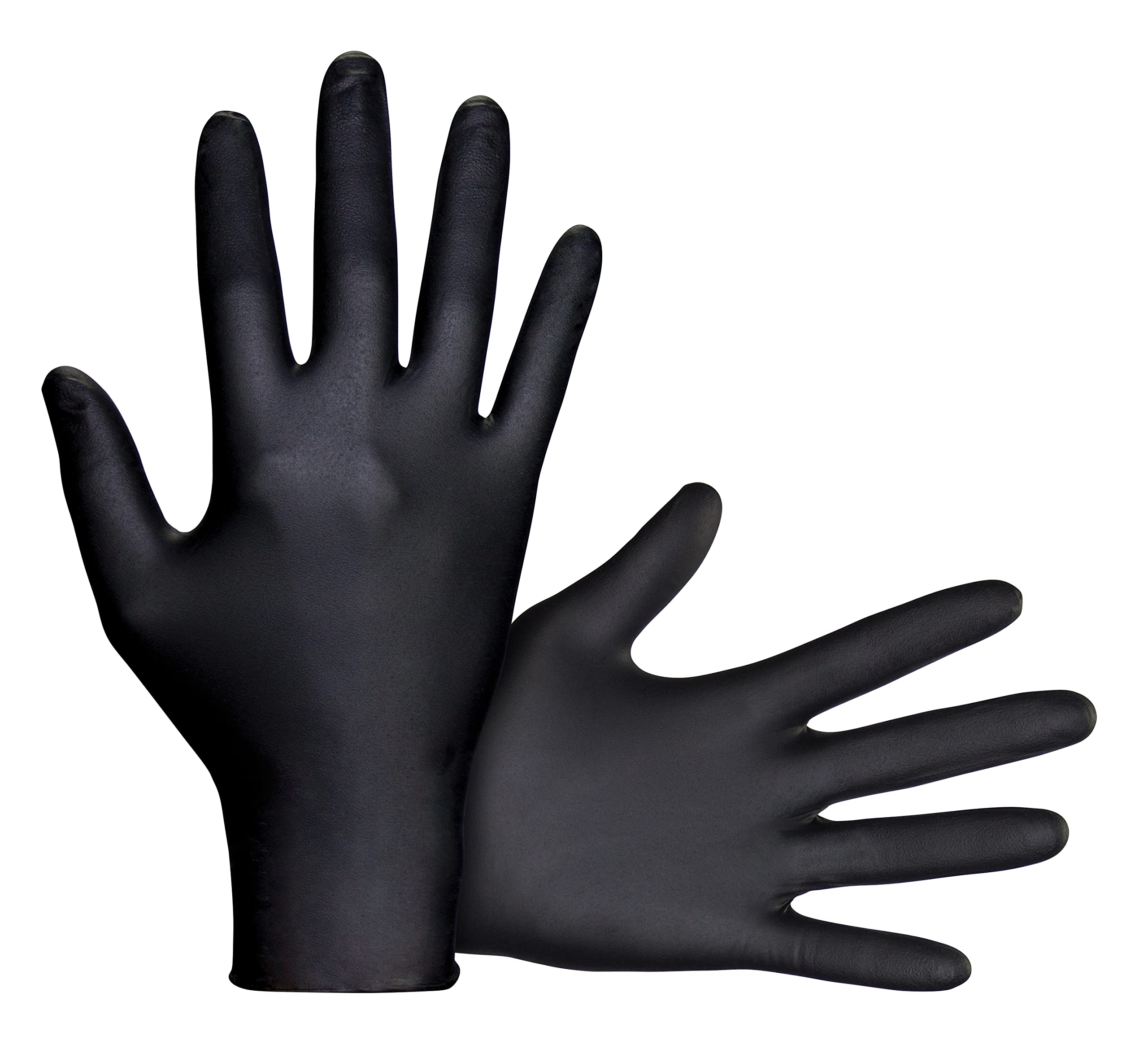 SAS Safety 66518 Raven Powder-Free Disposable Black Nitrile Gloves - 6 Mil Thickness, Large Size, Case of 10 Pairs - Ideal for Medical, Laboratory, Tattoo, Cleaning & Automotive Work