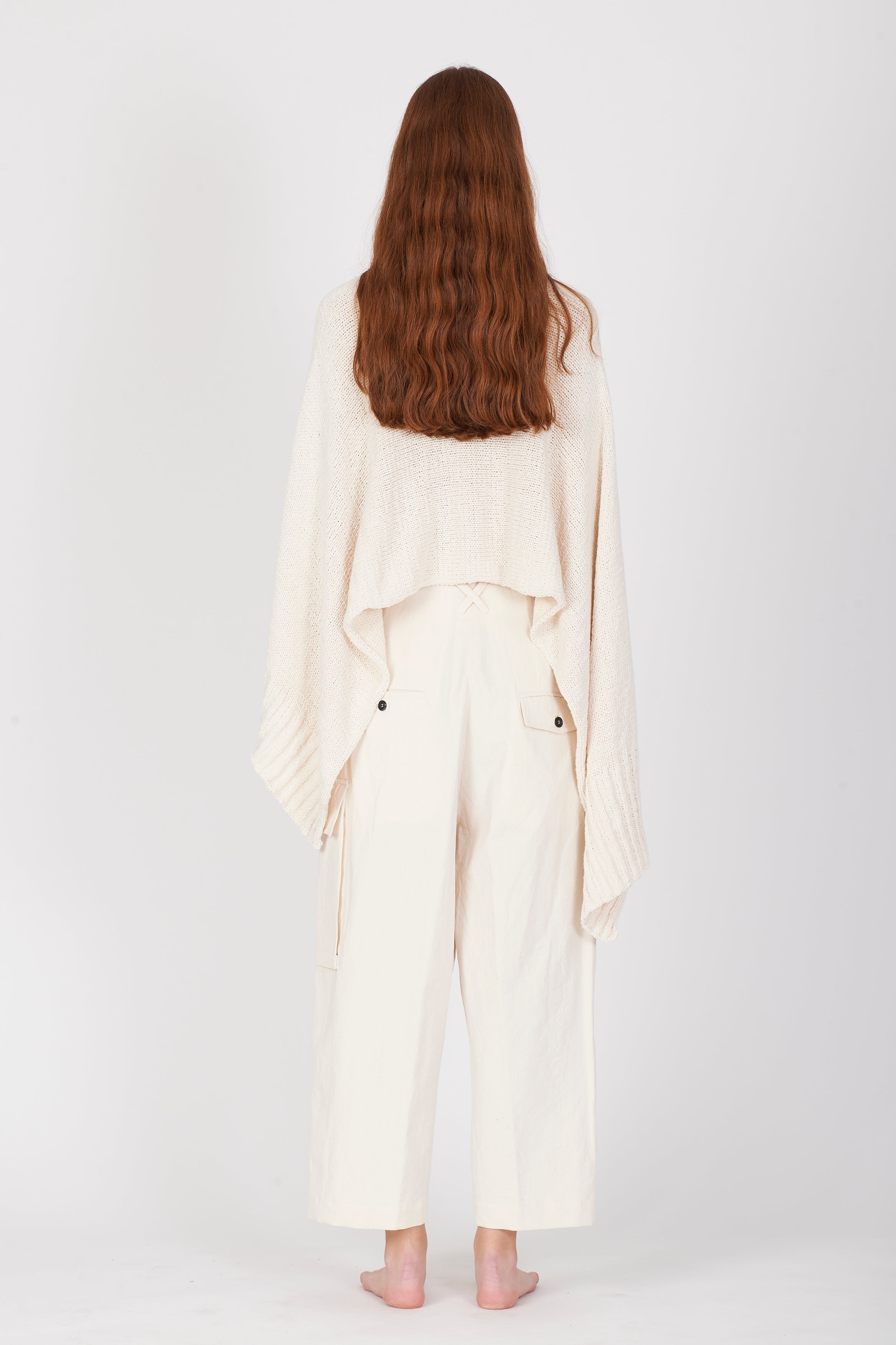 Cropped Cotton Soft Cape - Cream White | Lightweight & Comfortable for Casual Wear, Loungewear, and Layering
