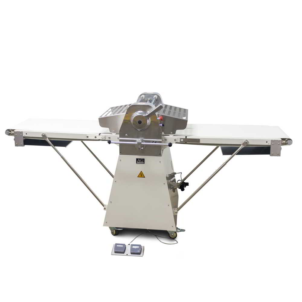 Commercial Dough Sheeter Machine - AG Free Standing JDR520 for Bakery, Pizza, Pastry & Pasta Making - Heavy Duty Stainless Steel Dough Roller with Adjustable Thickness