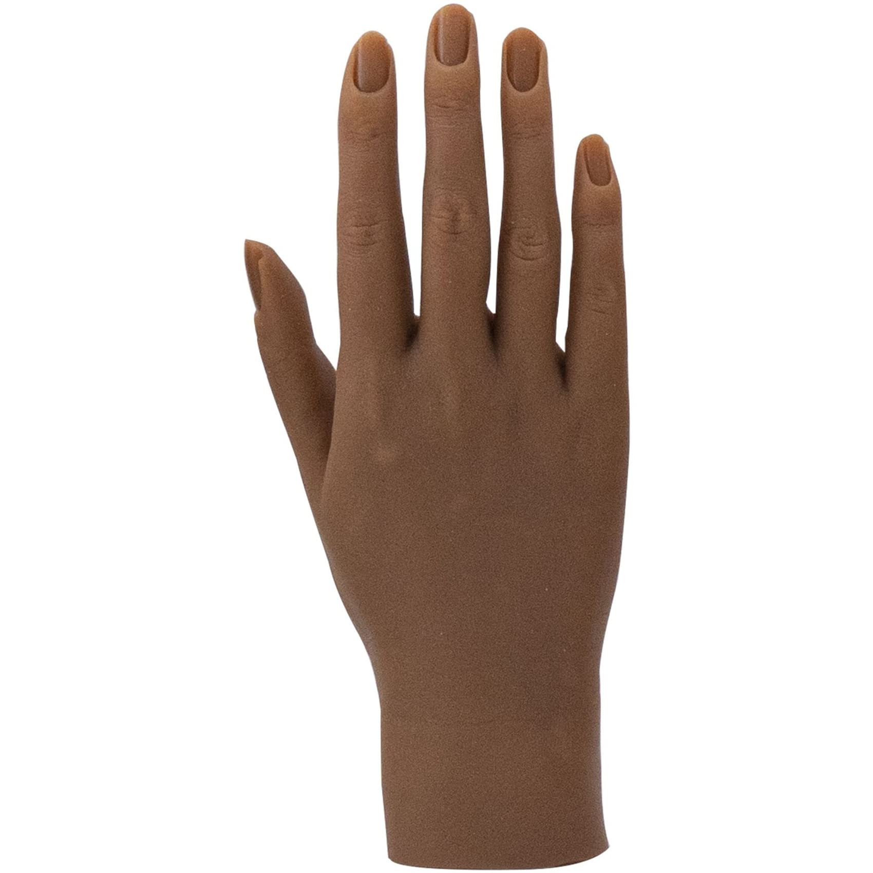 Professional AFR&RF Practice Model Hand for Manicure Training - Flexible Movable Prosthetic Soft Fake Nail Hand Tool (Flesh Color, Right Hand) - Perfect for Nail Technicians & Beauty School Students