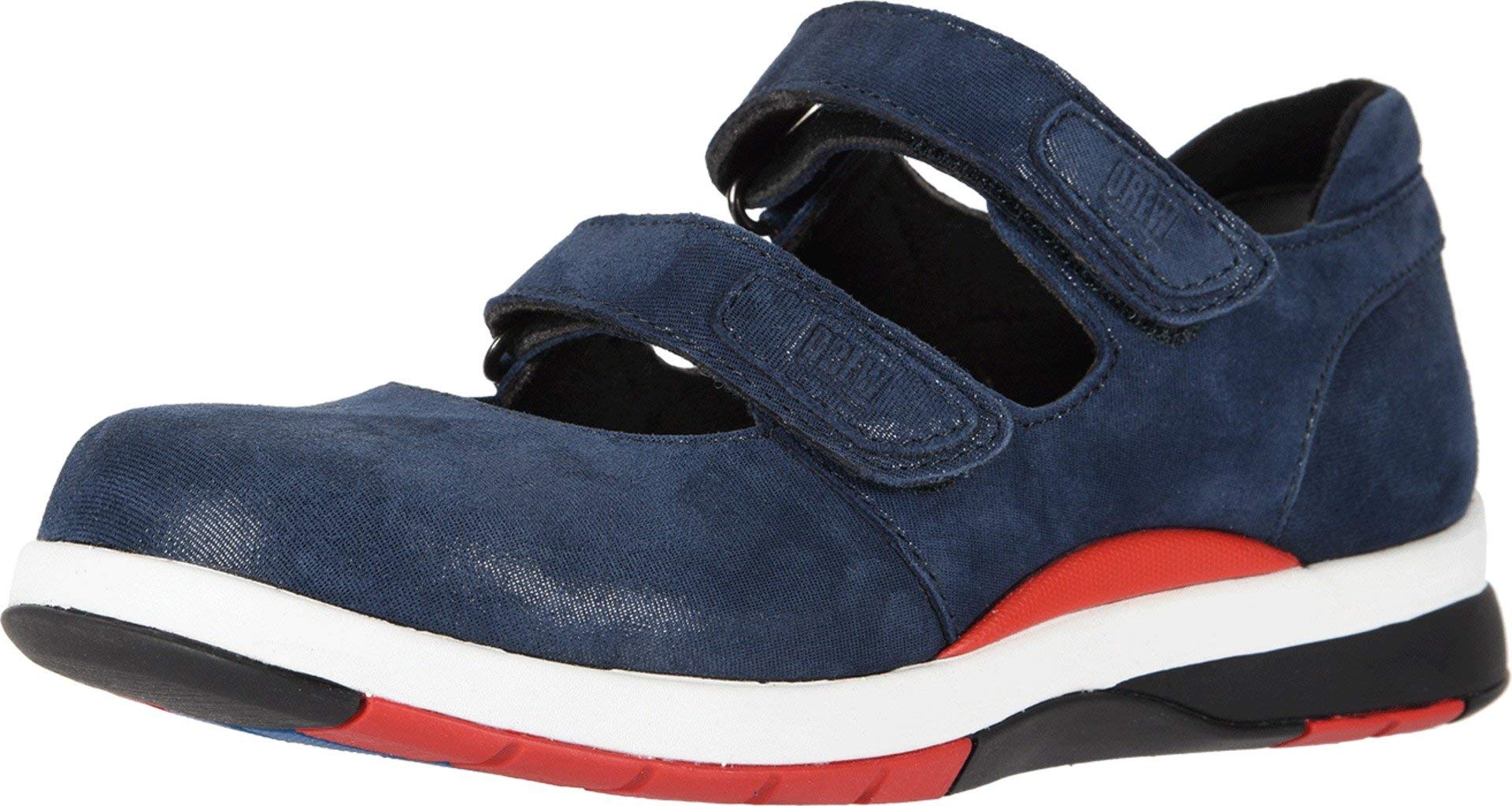 Drew Women's 14798 Blue Microdot Leather Shoes - Size 7 Wide (D) US - Comfortable Leather Flats for Work & Casual Wear
