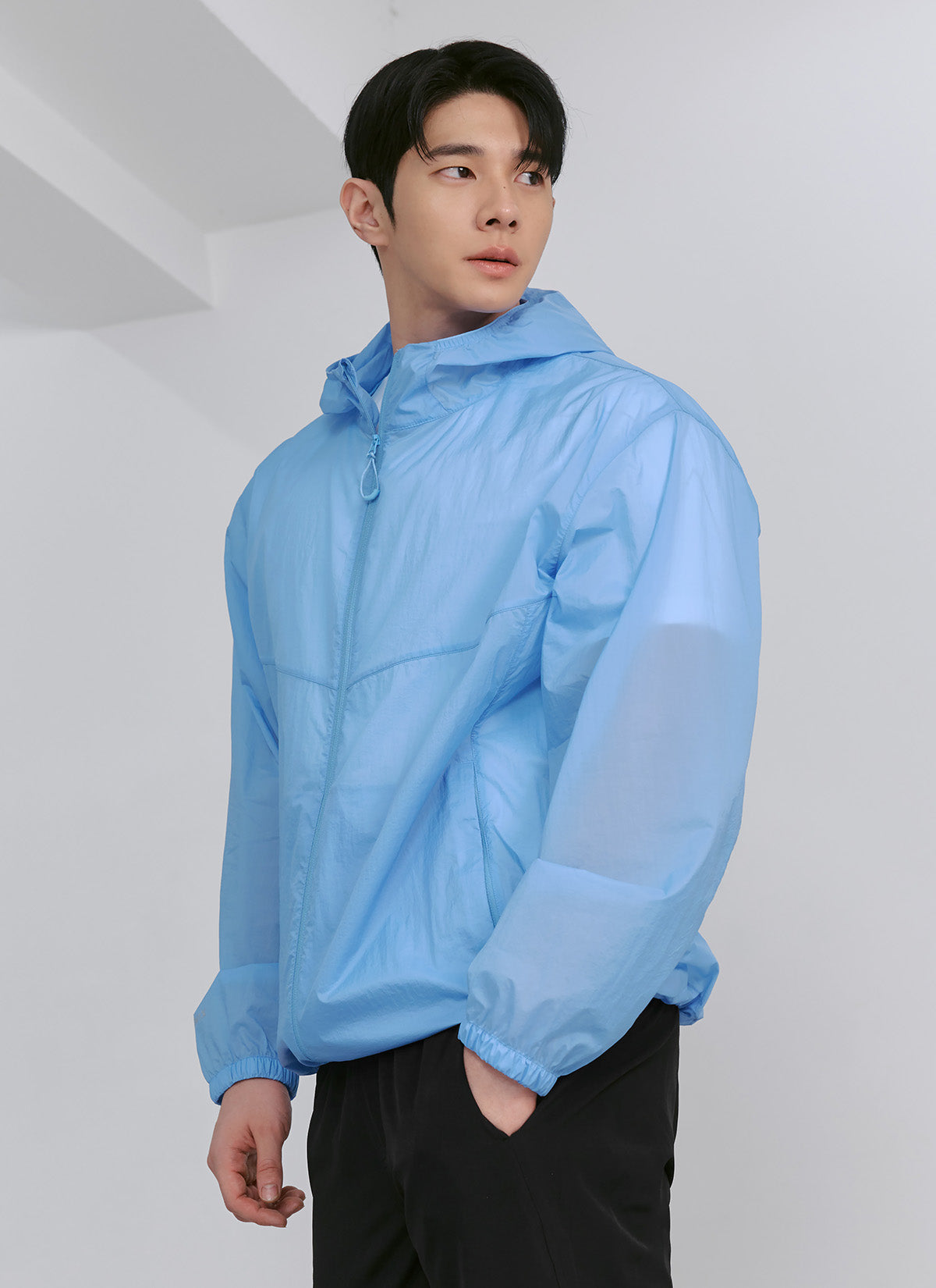 Men's Air Flow Hooded Windbreaker Jacket - Lightweight & Breathable for Running, Hiking & Outdoor Activities