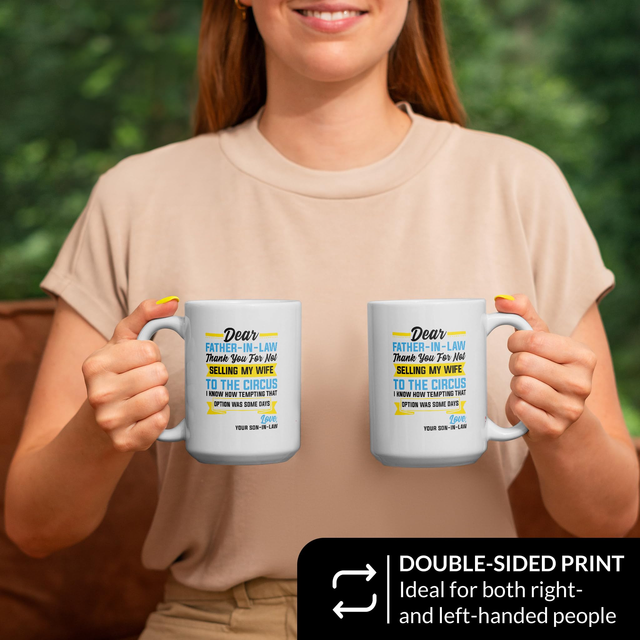 Premium 15oz Funny Father-in-Law Coffee Mug - German Made Wedding Gift for Dad of the Bride & Groom - Perfect for Father's Day, Anniversary & Special Occasions - Great for Coffee, Tea & Hot Beverages at Home or Office