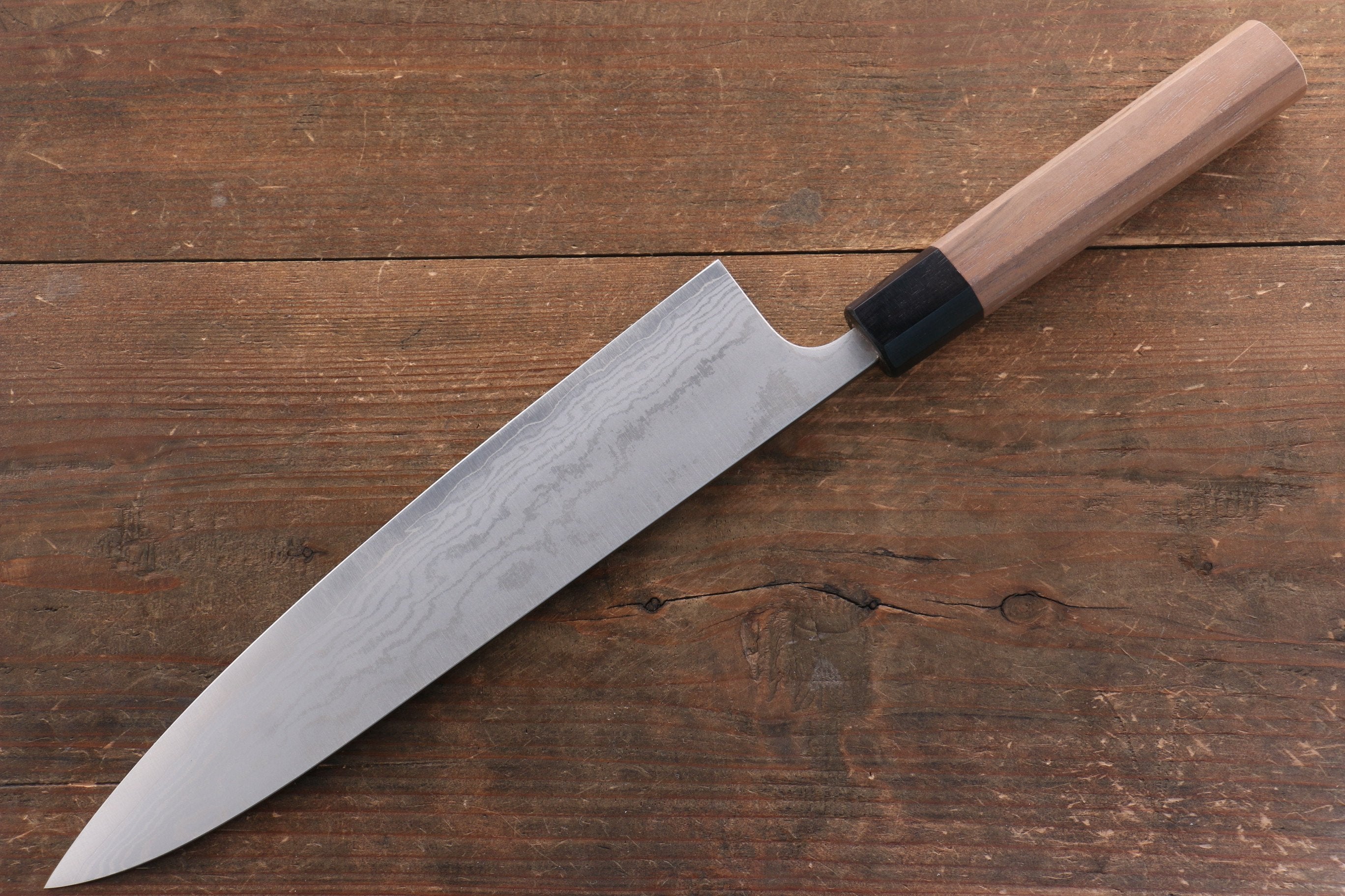 Premium Nao Yamamoto VG10 Damascus Gyuto Chef Knife 240mm - Japanese High Carbon Stainless Steel Blade with Walnut Handle - Perfect for Sushi, Meat Slicing & Professional Kitchen Use