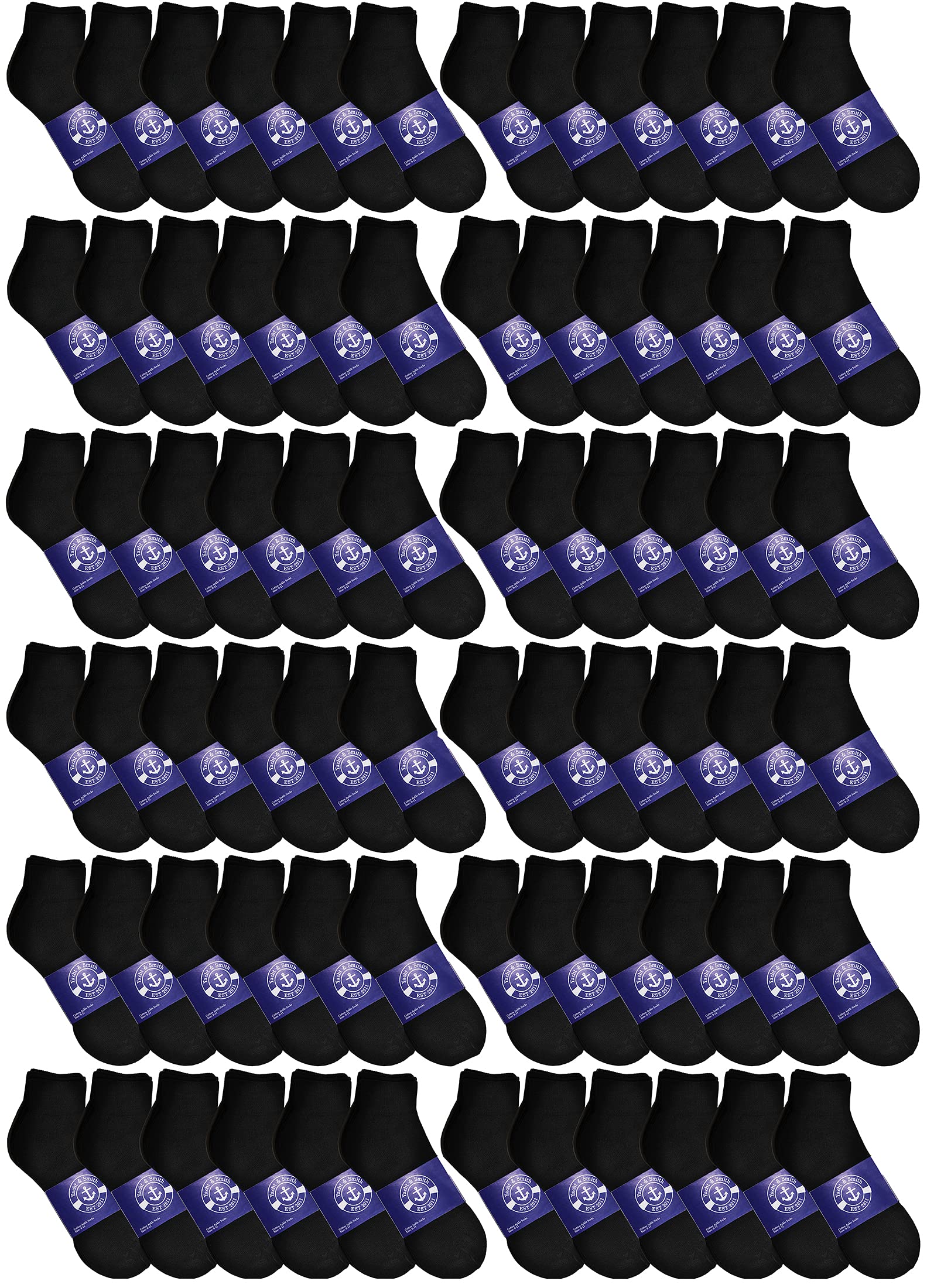 72 Pairs Low Cut Cotton Socks for Men & Women - Lightweight Ankle Socks for Daily Wear & Donations