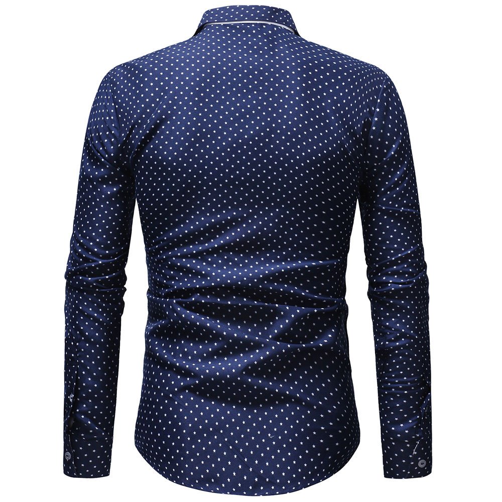 WUAI Men's Slim Fit Long Sleeve Dress Shirt - Paisley Printed Cotton Business Casual Button Down Shirt for Office, Wedding & Formal Occasions