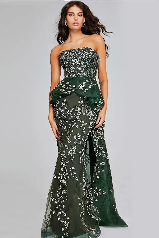 Beatrix Strapless Floral Embroidered Evening Gown - Jovani 37599 | Elegant Prom Dress for Weddings, Galas & Formal Events