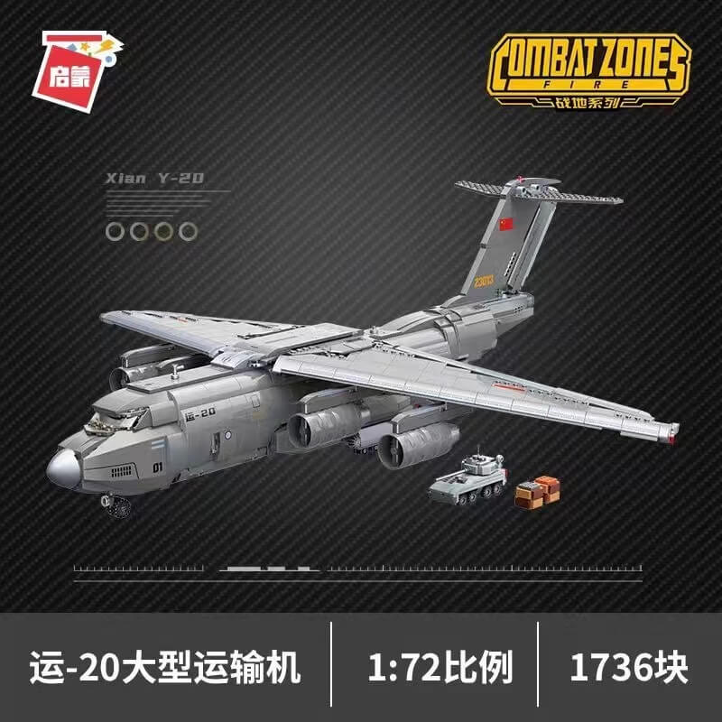Qman 23013 Y-20 Military Transport Aircraft Toy - Diecast Model Plane for Collectors & Kids - Perfect for Air Show Displays, Birthday Gifts & Aviation Enthusiasts