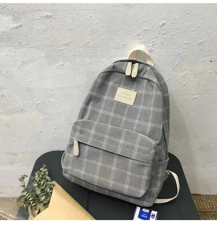 Stylish Striped Backpack for Teenage Girls - Trendy School Bag & Travel Daypack for Teens - Perfect for School, College, Travel & Everyday Use
