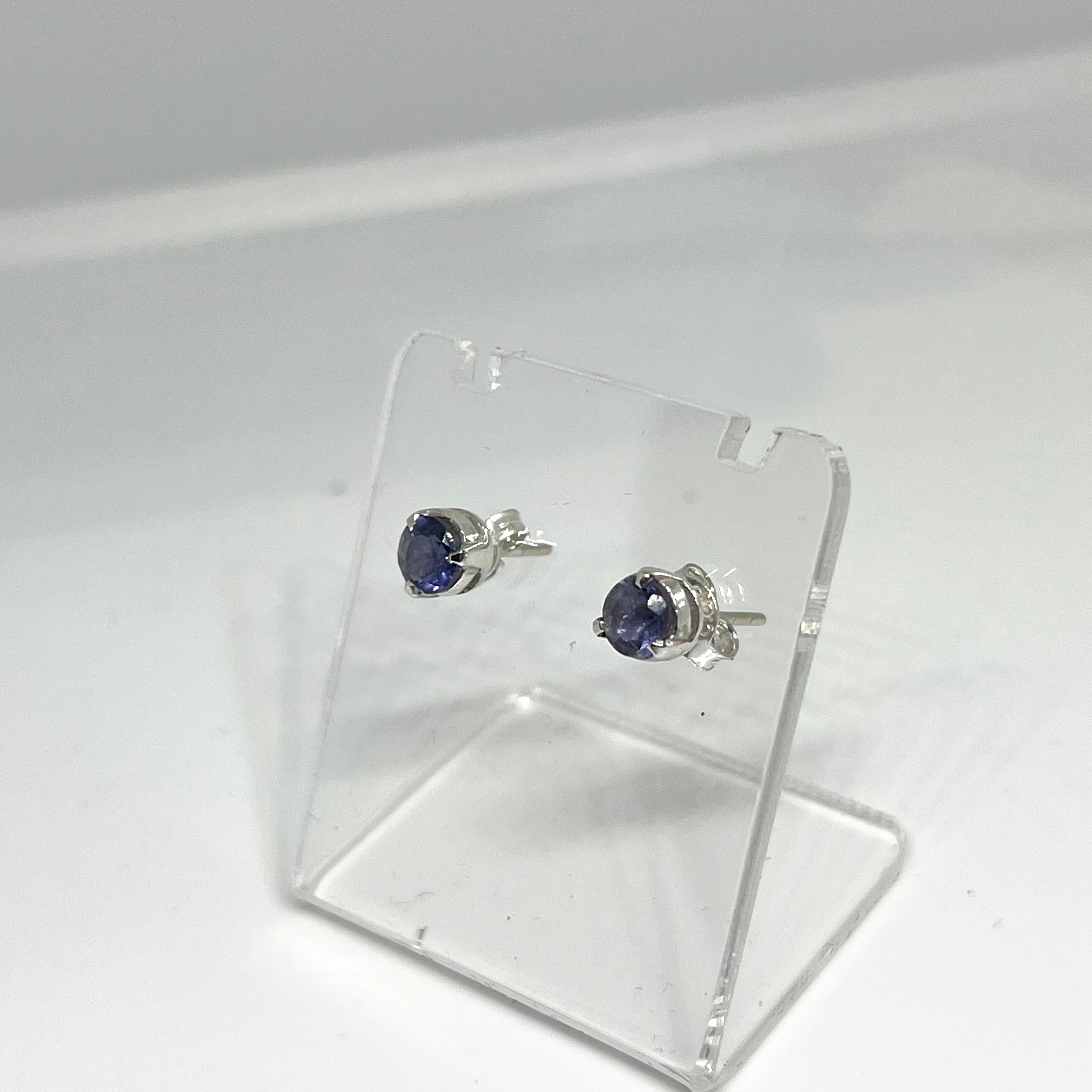 5mm Round Faceted Gemstone Stud Earrings - 3 Prong Set (PSE005) | Elegant & Durable for Daily Wear, Parties & Gifts
